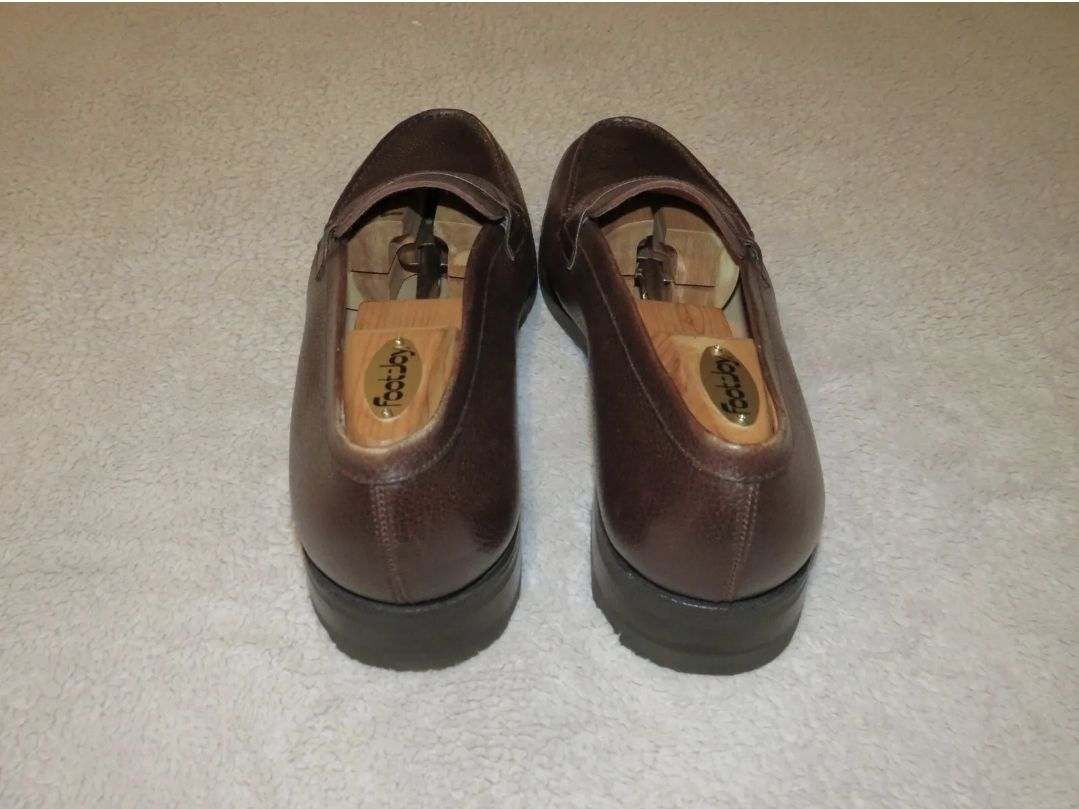 J.M. Weston Brown Grain Leather Split Toe Loafer 11.5 C NWB Size US 11.5 / EU 44-45 - 7 Thumbnail