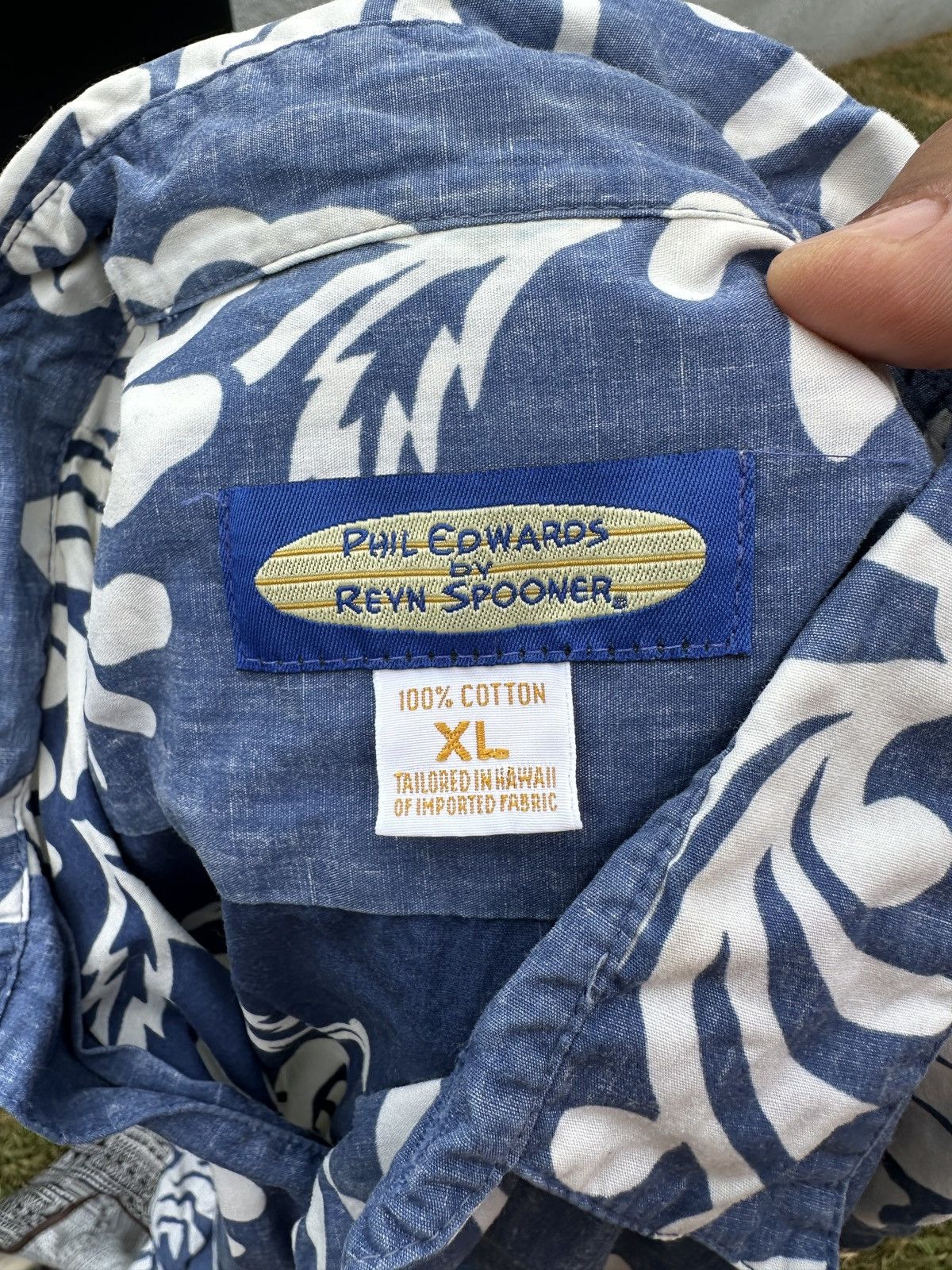 Reyn Spooner Reyn Spooner Phil Edwards Hawaiian Print Blue/White Men's XL Size US XL / EU 56 / 4 - 4 Thumbnail