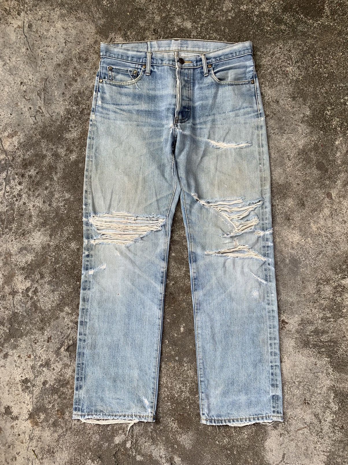 Levi's 🔥ACCOFFER🔥Vintage Levi’s 501 Big E Selvedge Distressed Denim Size US 34 / EU 50 - 2 Thumbnail