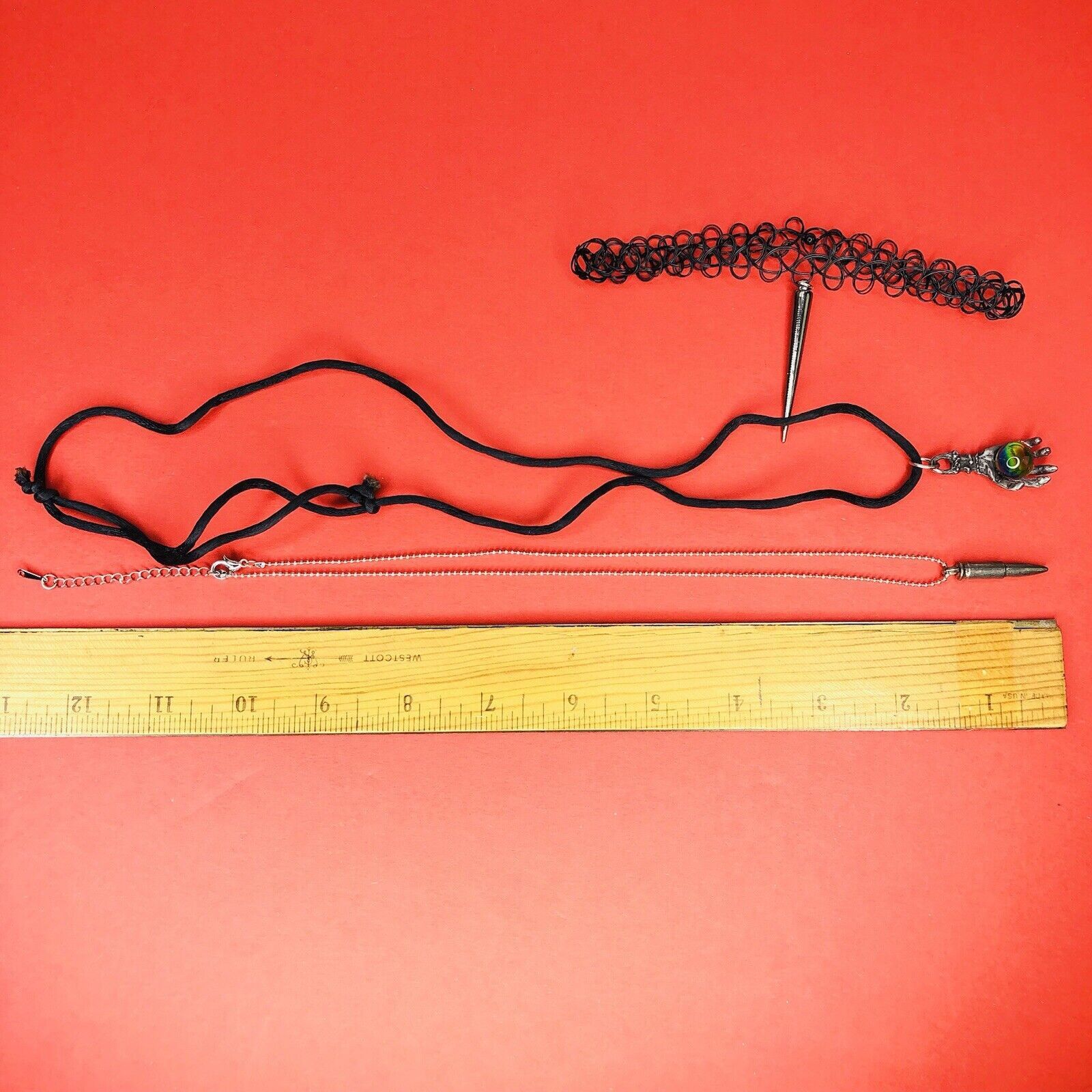 Other Lot of 3 Whimsigoth Necklace Choker Black Rope Cord Handball Size ONE SIZE - 7 Thumbnail