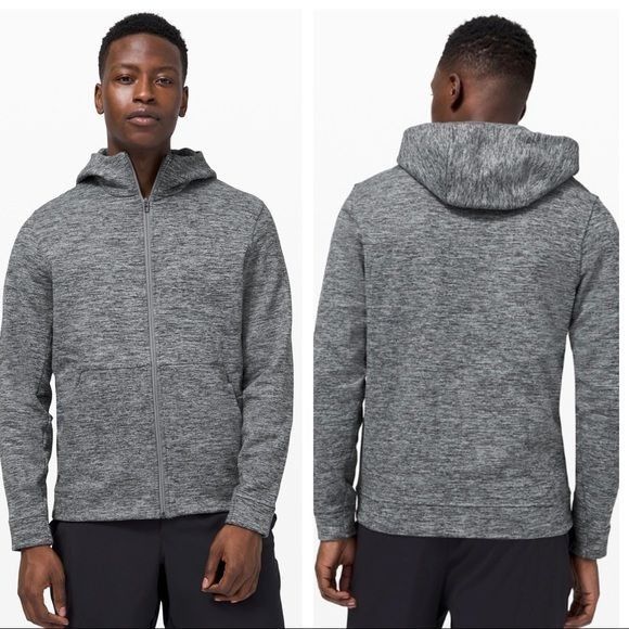 Lululemon Lululemon L Gray Heather Full Zip Hooded Jacket Pockets WELT Size US L / EU 52-54 / 3 - 1 Thumbnail