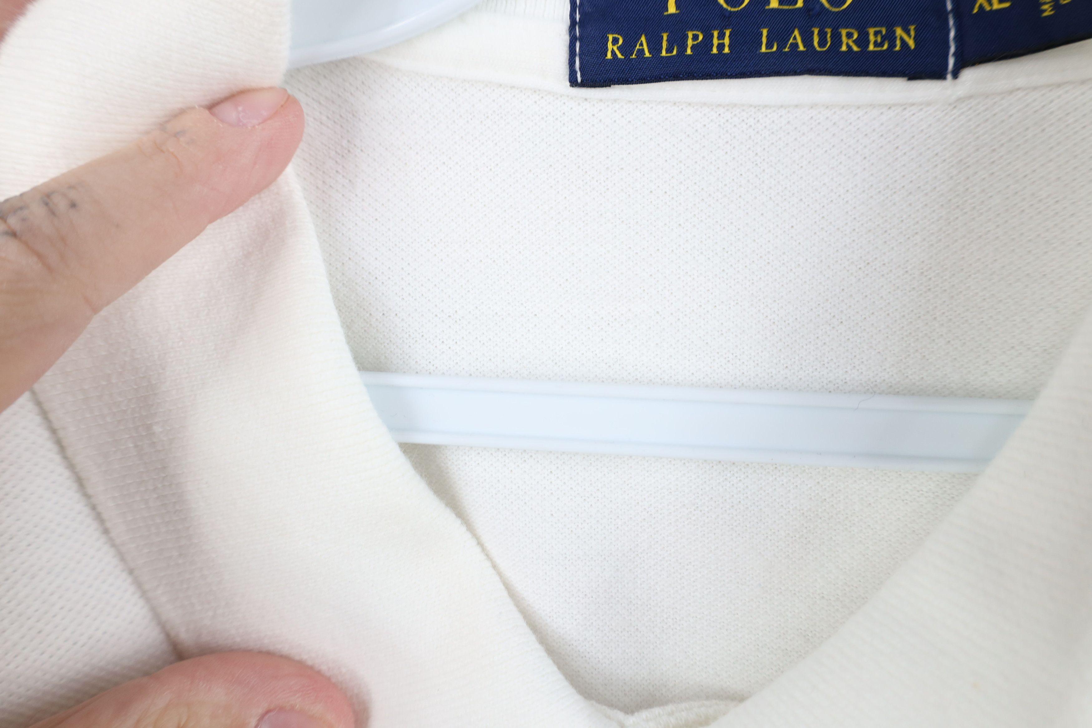 Ralph Lauren Vintage Ralph Lauren Pique Cotton Knit Golf Polo Shirt White Size US XL / EU 56 / 4 - 7 Thumbnail