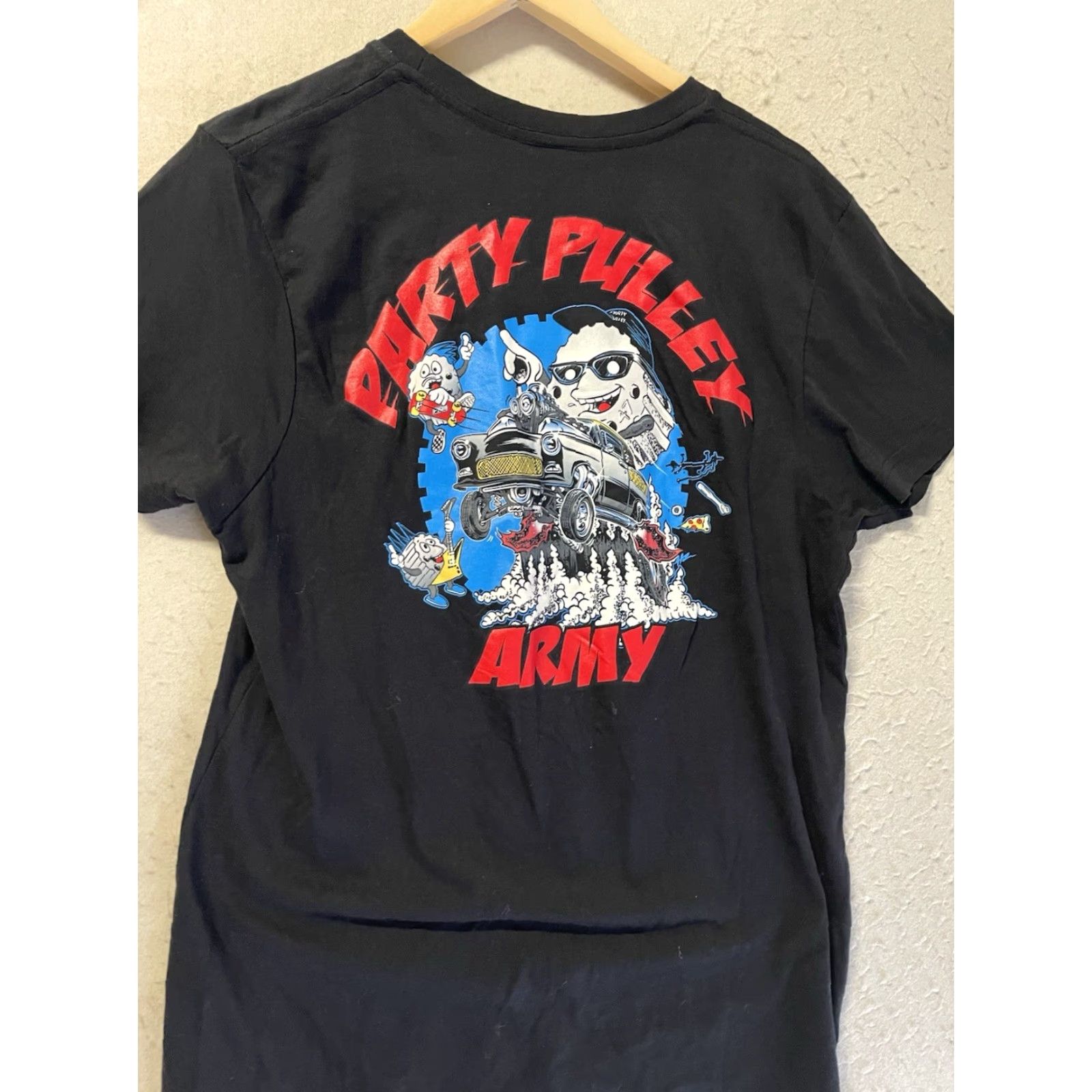 Vintage FSM Army Shirt Mens T-Shirt Black Size M Made In Usa 100% Cotton Y2k Alt Size US M / EU 48-50 / 2 - 3 Thumbnail