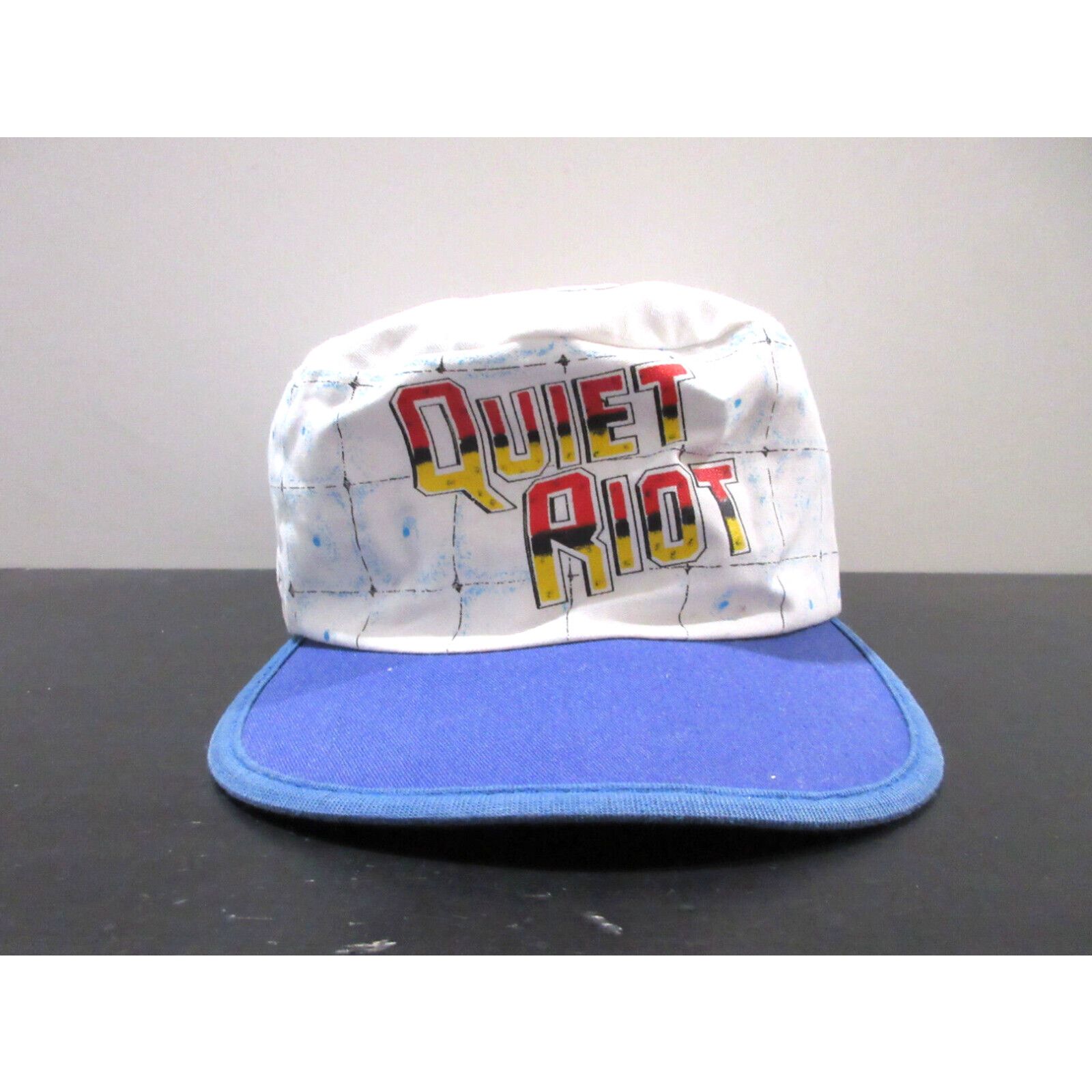 image of Vintage Quiet Riot Hat Cap Adult One Size White Concert Tour Rock Music Mens80's
