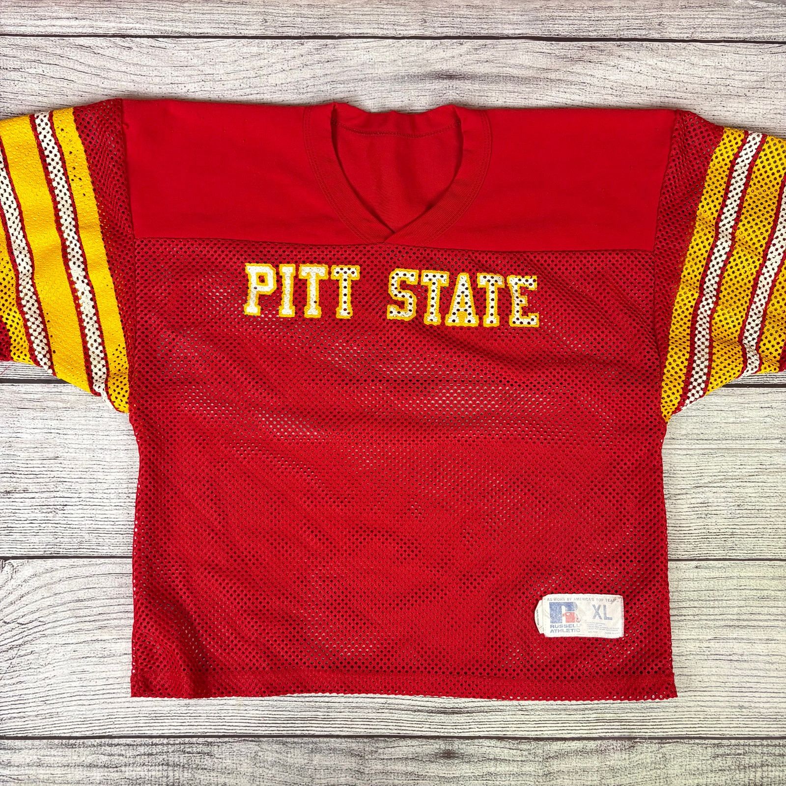 Russell Athletic × Vintage 1990s Pittsburg State University Mesh Practice Jersey Size US XL / EU 56 / 4 - 1 Thumbnail