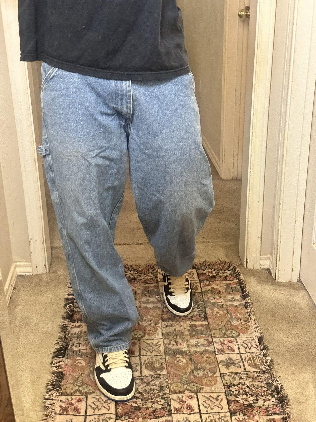 Japanese Brand × Vintage Vintage Y2k/2000s Baggy Grunge Light Wash Skater Denim Size US 34 / EU 50 - 5 Thumbnail
