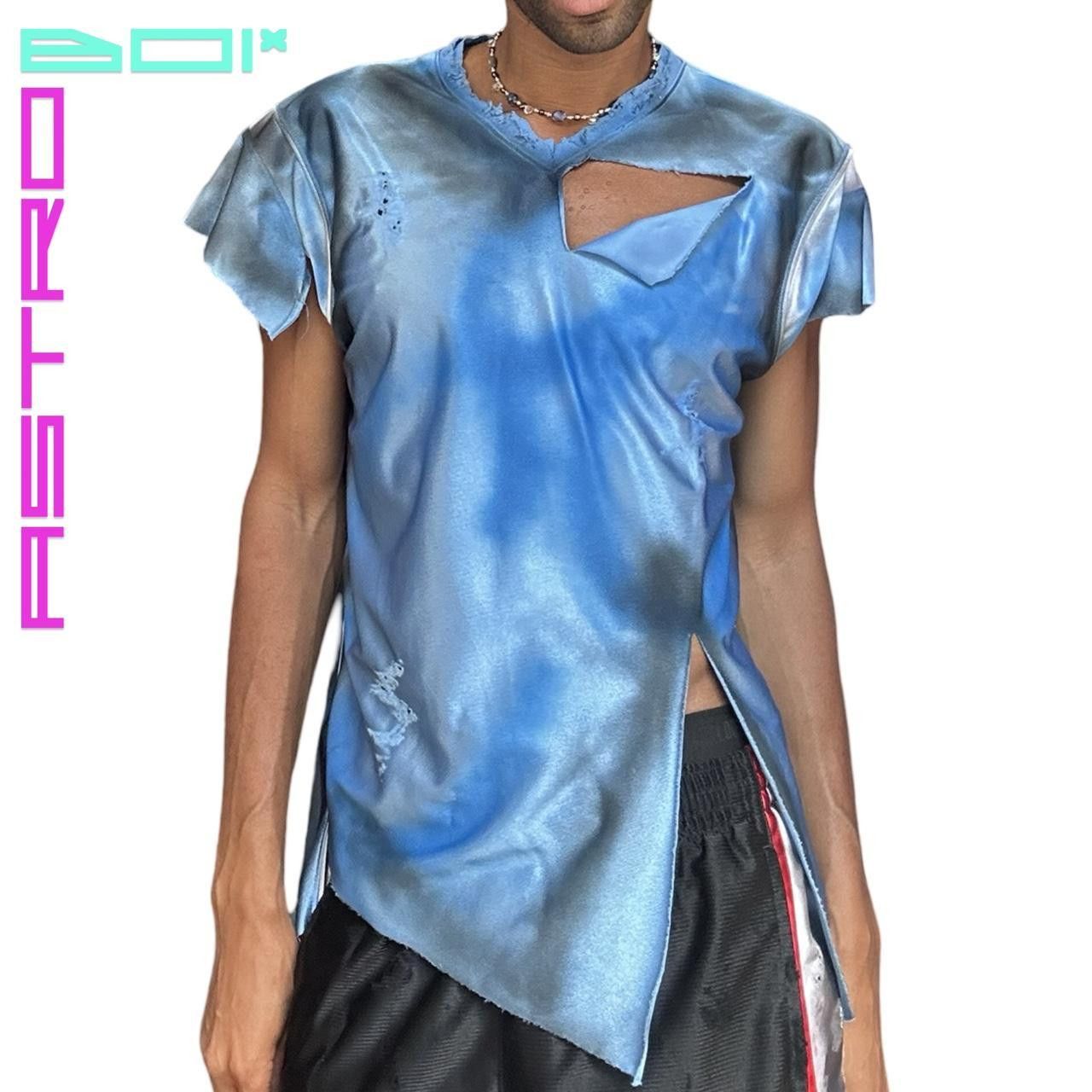 Other ASTROBOI* Blue Airbrushed Ripped Sports T-shirt - Large Size US L / EU 52-54 / 3 - 1 Thumbnail
