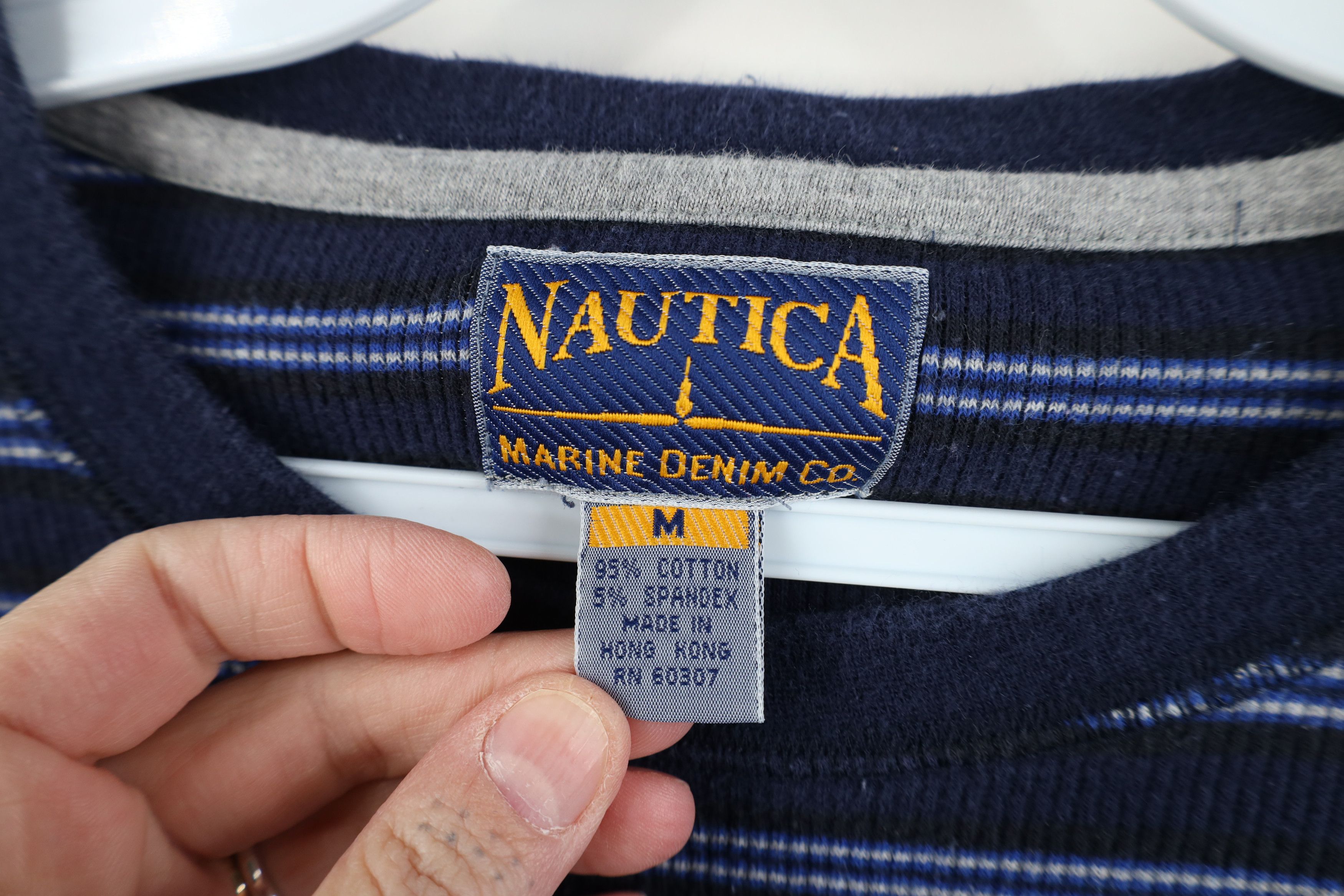 Nautica Vintage 90s Nautica Thermal Waffle Knit Long Sleeve T-Shirt Size US M / EU 48-50 / 2 - 5 Thumbnail