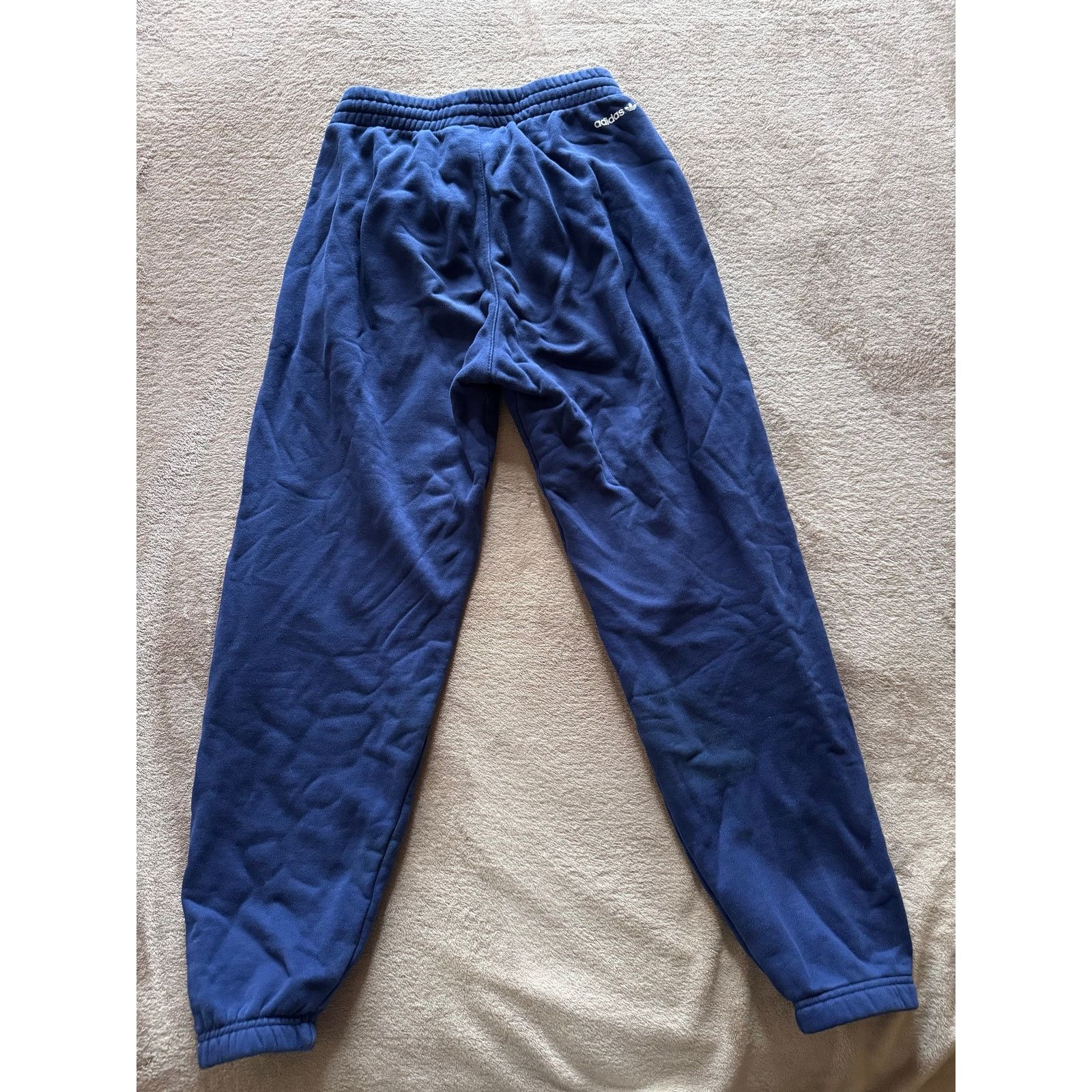 Adidas Adidas Originals Navy Joggers Multi Trefoil Embroidered Logo Size 28" / US 6 / IT 42 - 4 Thumbnail