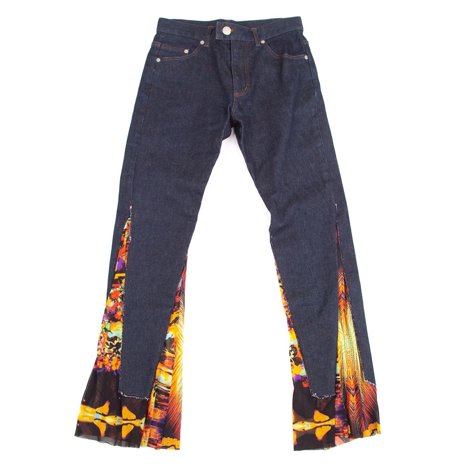 Jean Paul Gaultier Power Net Flare Denim Pants in Indigo Size 44 Size US 28 / EU 44 - 1 Thumbnail