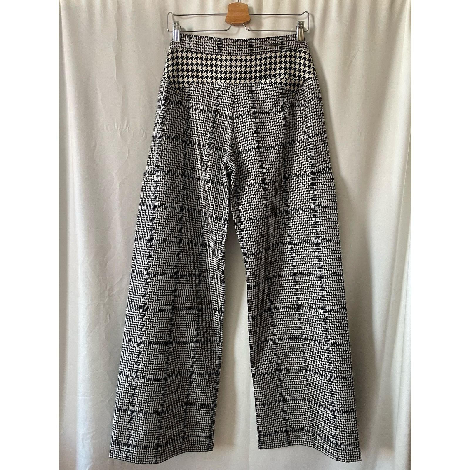 Marine Serre FW20 Houndstooth Intervened Glen Check Wide Trousers Size M Size 30" / US 8 / IT 44 - 2 Thumbnail