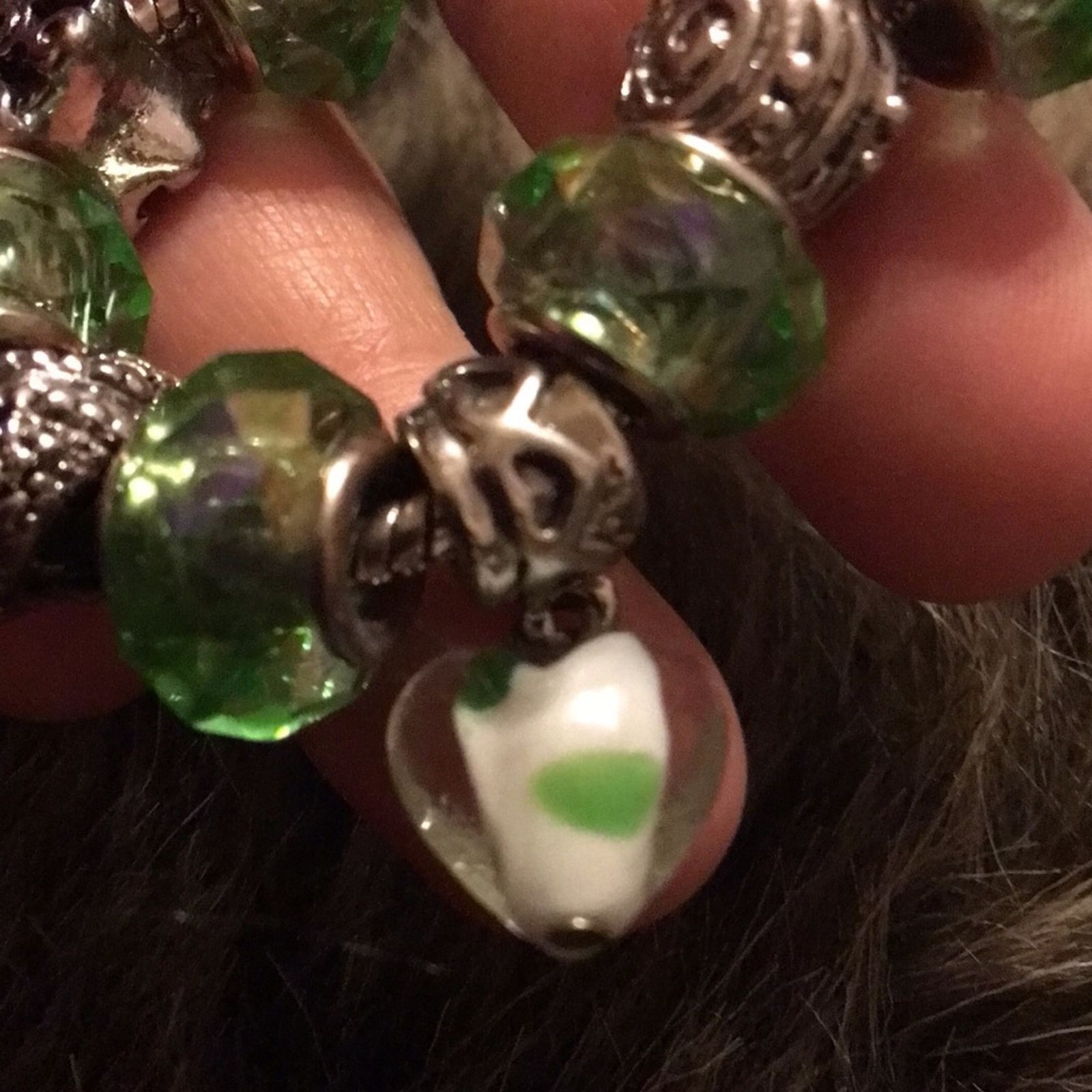 Jewelry Charmed Feelings green & silver charm bracelet Size ONE SIZE - 3 Thumbnail