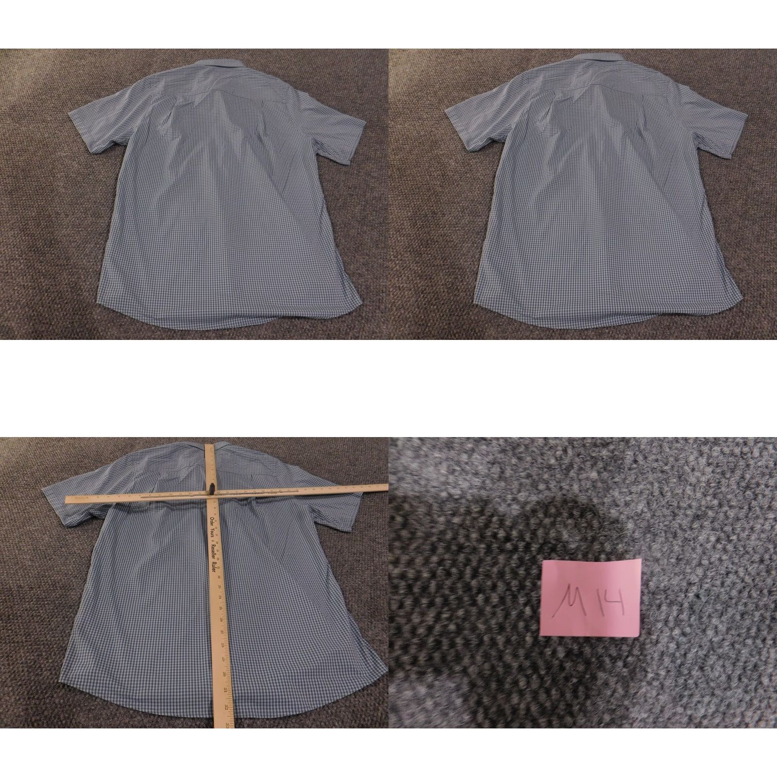 TravisMathew Travis Mathew Shirt Mens XL Blue White Checkered Button Up Short Sleeve Size US XL / EU 56 / 4 - 8 Thumbnail