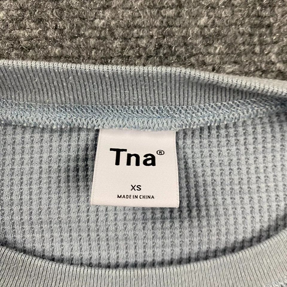 TNA TNA Top Womens Extra Small Waffle Knit Relaxed Fit Cotton Size XS / US 0-2 / IT 36-38 - 2 Thumbnail