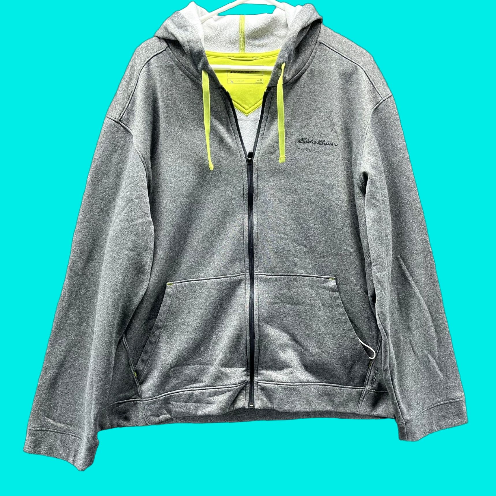 Eddie Bauer Eddie Bauer Hoodie Mens XL Gray Outdoor Full Zip Fleece Sweatshirt Logo Size US XL / EU 56 / 4 - 1 Thumbnail
