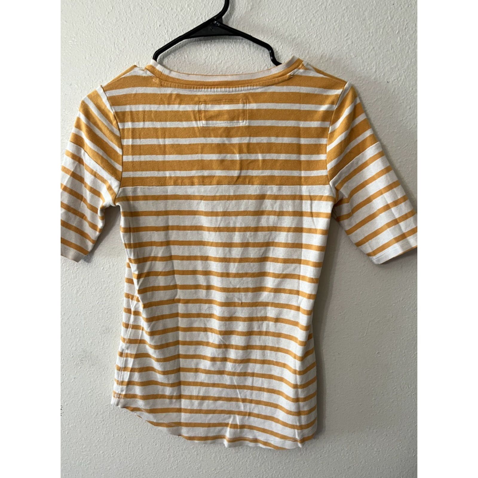 Banana Republic VINTAGE Banana Republic Sweater Shirt Women S Yellow White Stripe Crew Neck Knit Pullover Raglan Long Sleeve 90s Womens Size S / US 4 / IT 40 - 3 Thumbnail