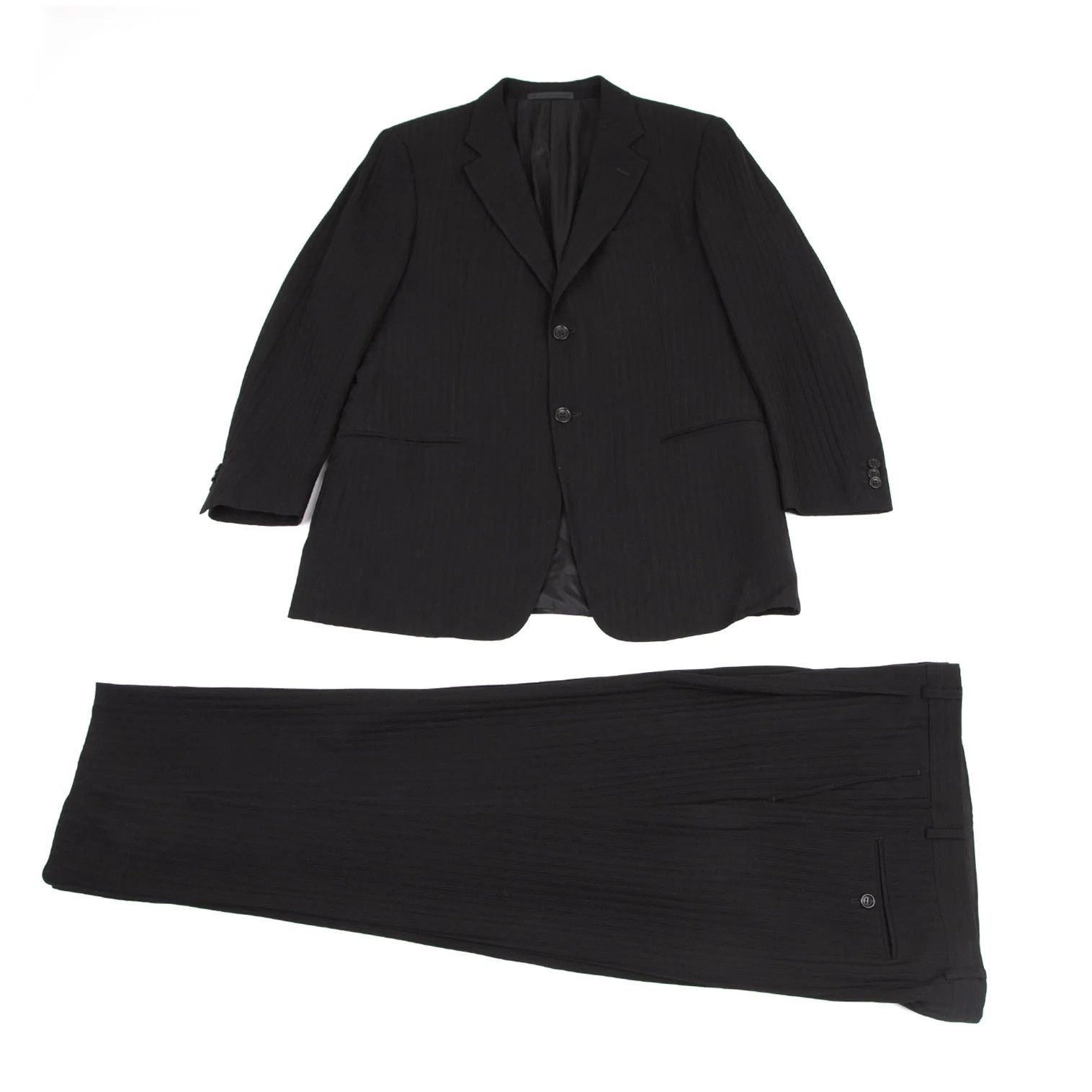 Armani Collezioni Shadow Stripe 2-Button Jacket in Black Size 52R Size US XXS / EU 40 - 17 Thumbnail