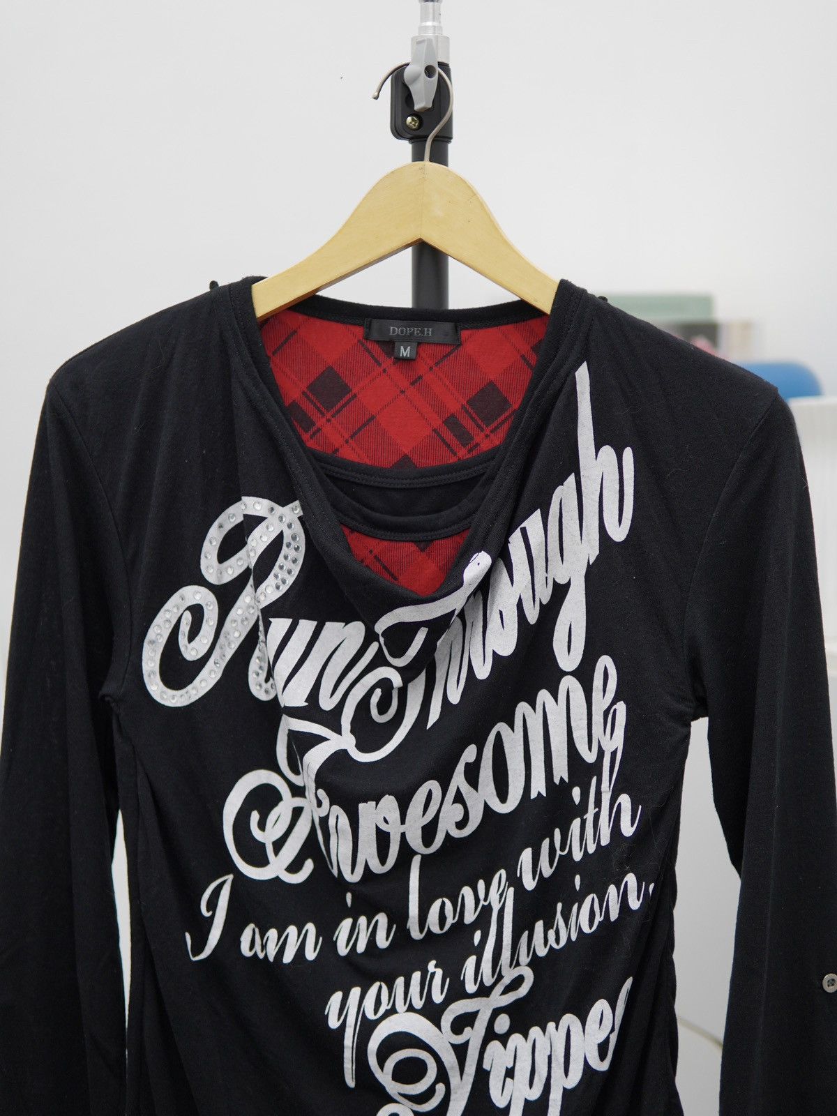 If Six Was Nine 2000s DOPE.H Layered Poem Longsleeve Japanese Archive Vkei Size US M / EU 48-50 / 2 - 2 Thumbnail