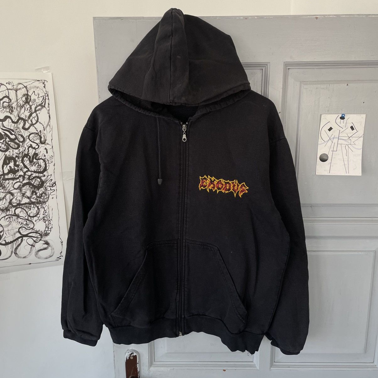 Band Tees × Vintage Vintage 00’s Exodus Rock Hoodie Y2k size M Size US M / EU 48-50 / 2 - 5 Thumbnail
