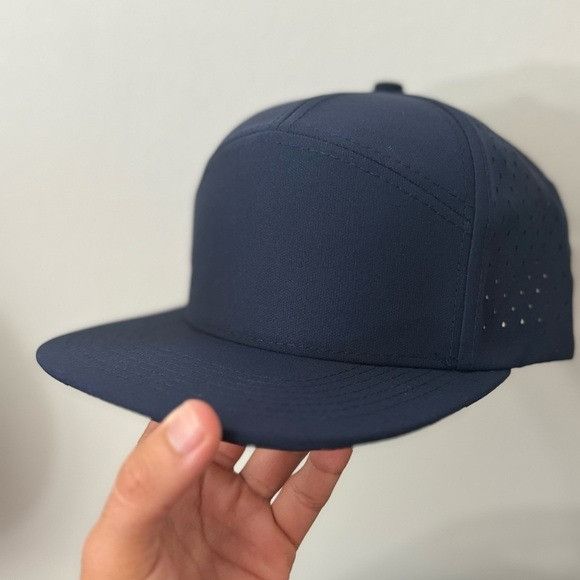 Designer NEW 7 PANEL CAMPER LASER CUT MESH GOLFER NAVY HAT Size ONE SIZE - 1 Thumbnail