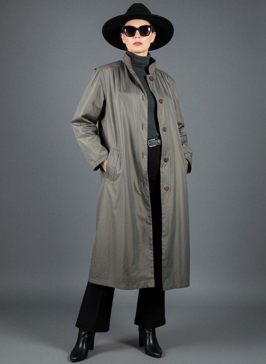 Vintage Claude Havrey Paris vintage women's trench coat Size XL / US 12-14 / IT 48-50 - 2 Thumbnail