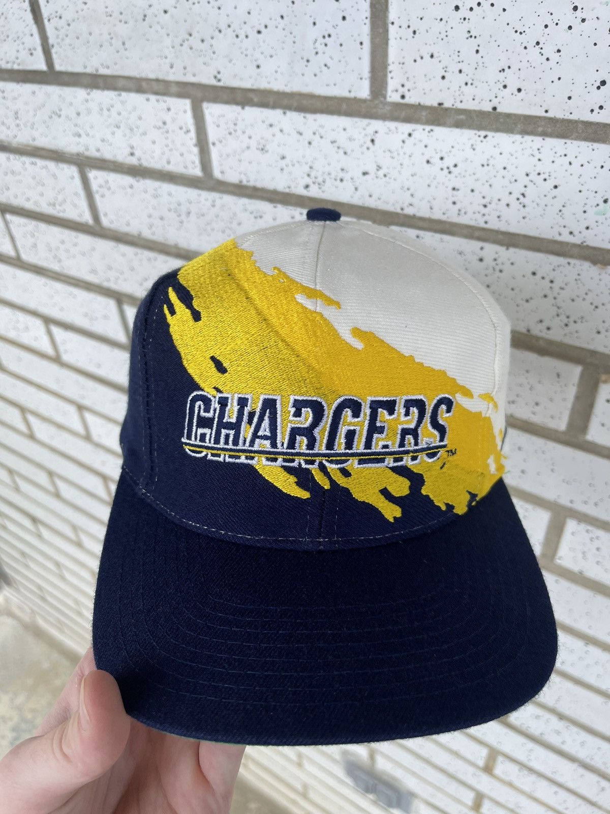 90's San Diego Chargers Logo Athletic Splash NFL Snapback Hat