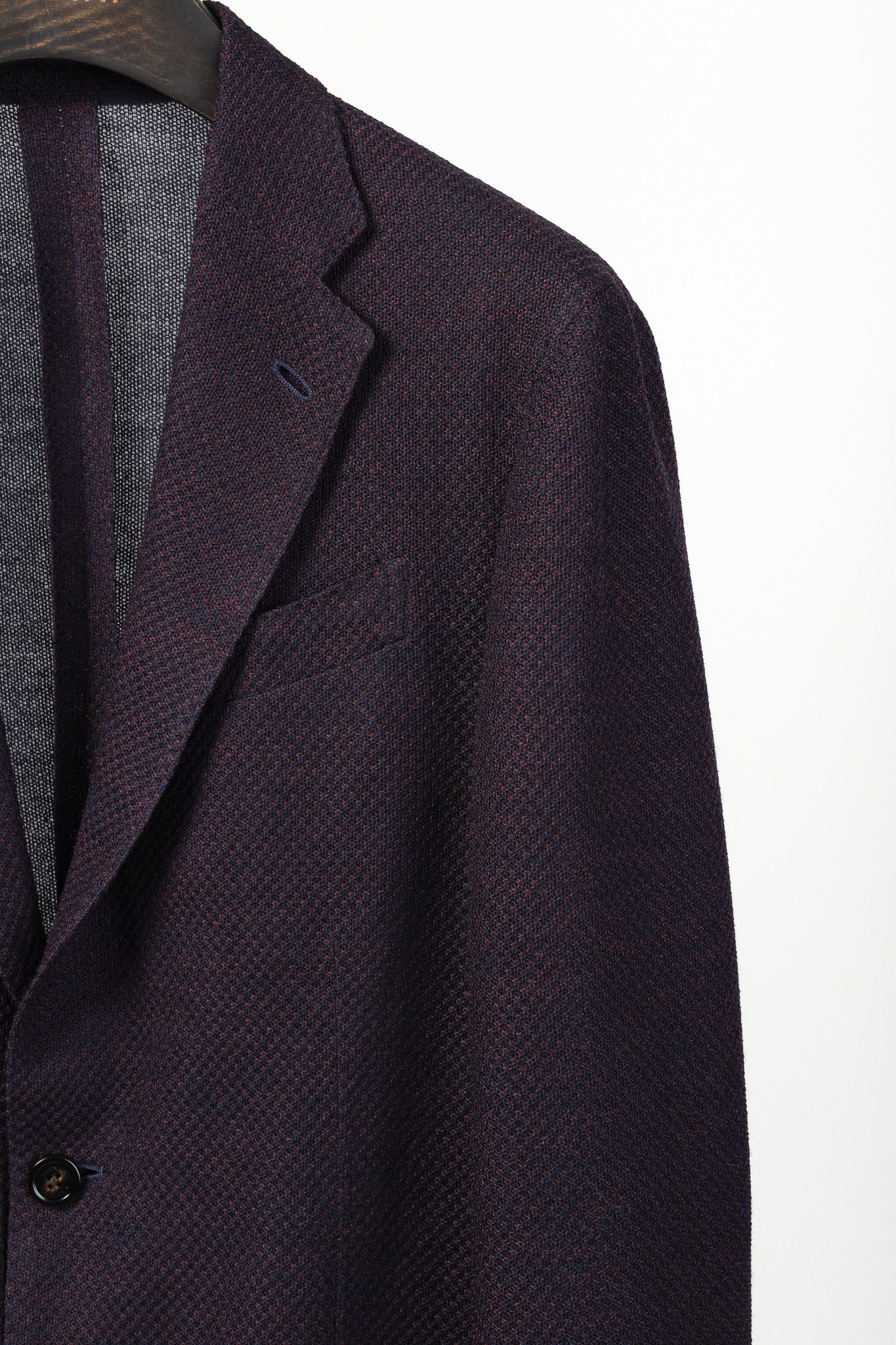 Lardini Lardini Liknit Unstructured Black & Maroon Knit Blazer Size 38R - 5 Thumbnail