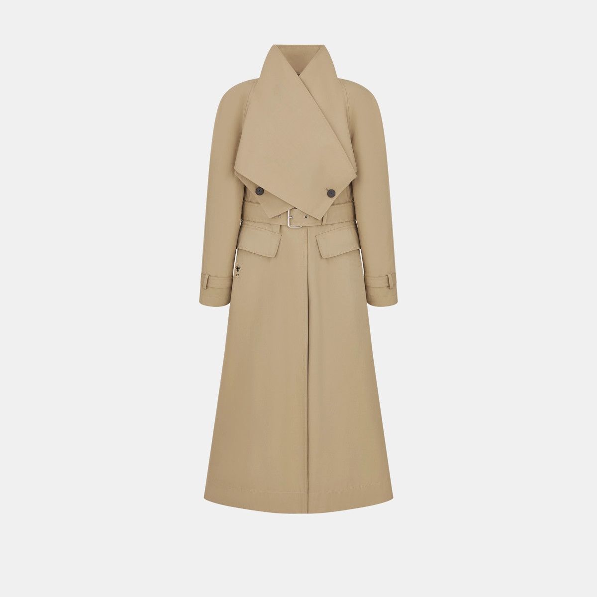 Dior o1bcso1str0225 Coat with Criss Cross Collar in Beige Size L / US 10 / IT 46 - 1 Thumbnail
