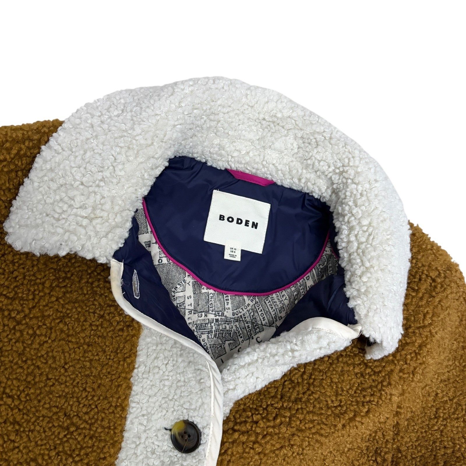 Boden BODEN Sherpa Fleece Jacket BORG QUILTED COAT Winter Small Size S / US 4 / IT 40 - 2 Thumbnail