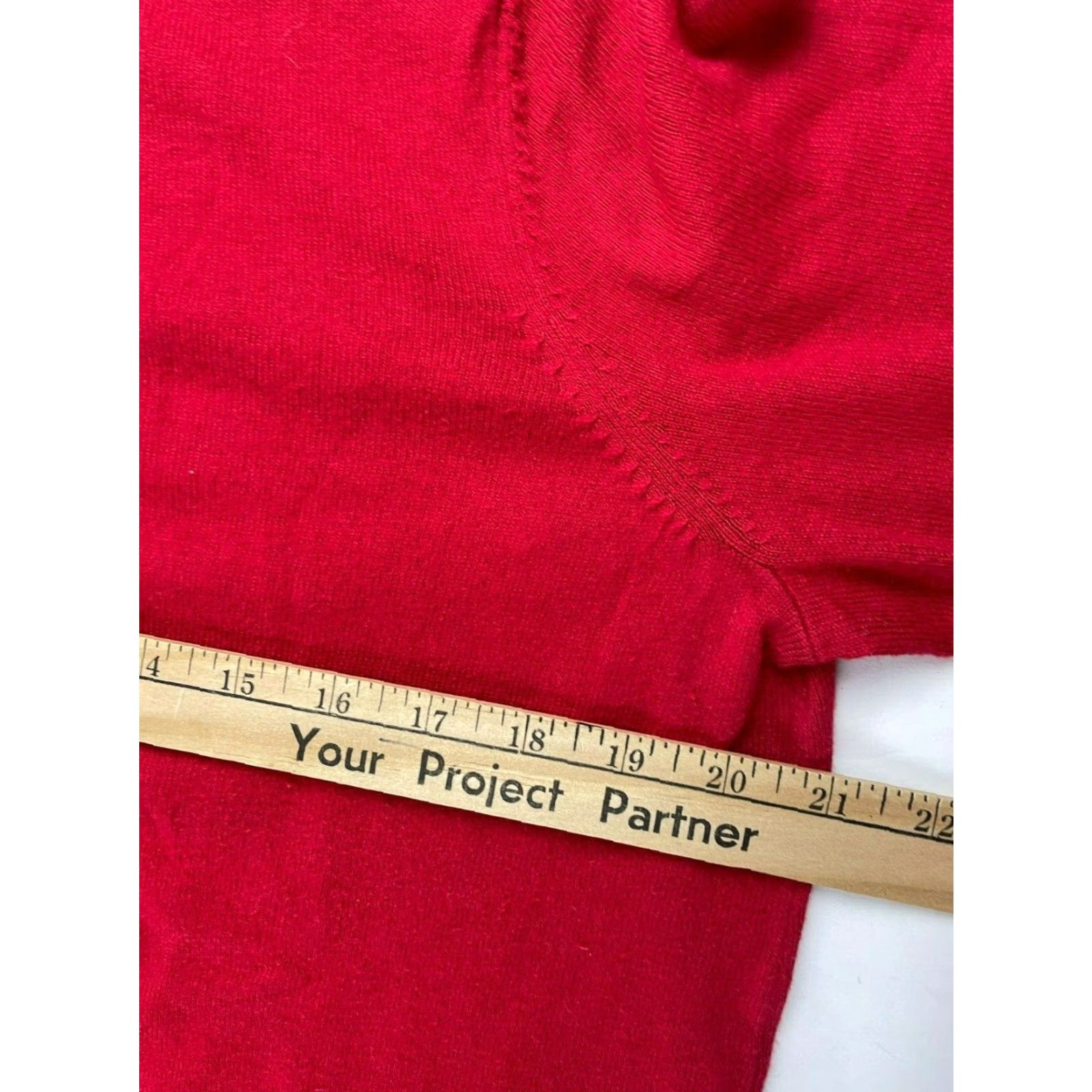 J. Jill J. Jill Sweater Women's Medium Solid Red Pullover Crew Neck Long Sleeve Cotton, Viscose, Nylon Modern Outdoor Breathable Shirt Size M / US 6-8 / IT 42-44 - 5 Thumbnail