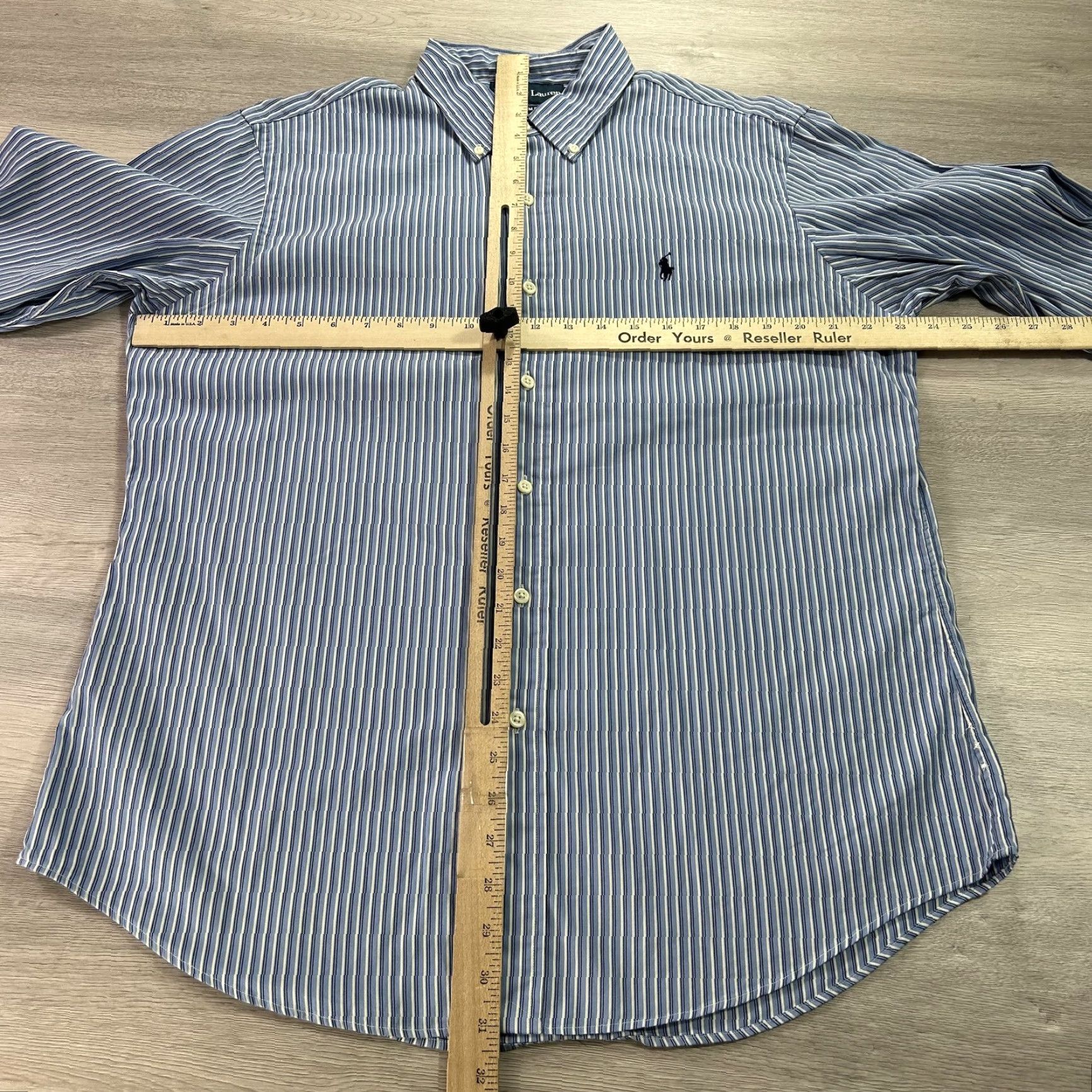 Ralph Lauren Ralph Lauren Shirt Mens Large Blue Striped Button Down Custom Fit Pony Logo Size US L / EU 52-54 / 3 - 6 Thumbnail