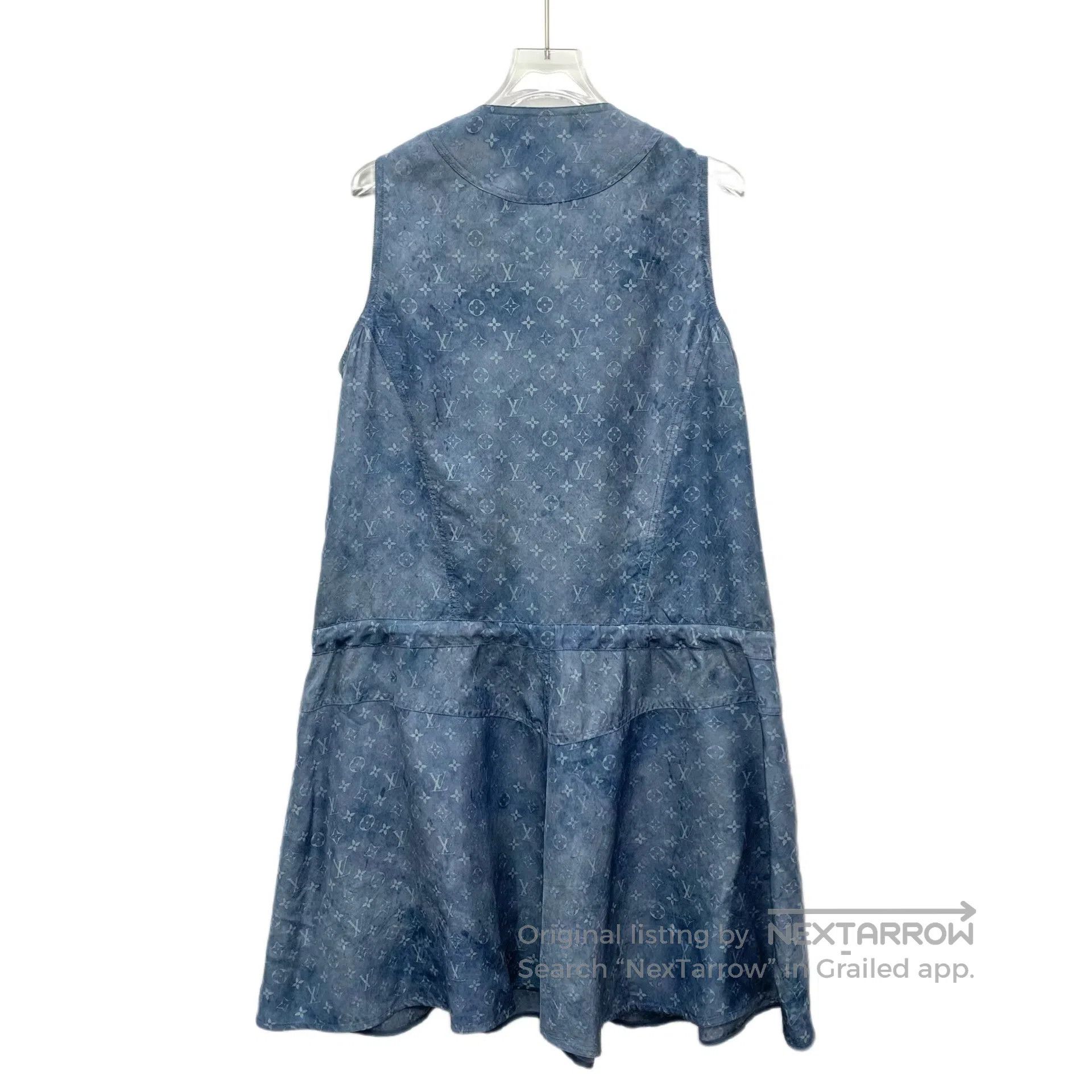 Louis Vuitton Louis Vuitton Blue Logo Monogram Printed Mulberry Silk Rou Size M / US 6-8 / IT 42-44 - 2 Thumbnail