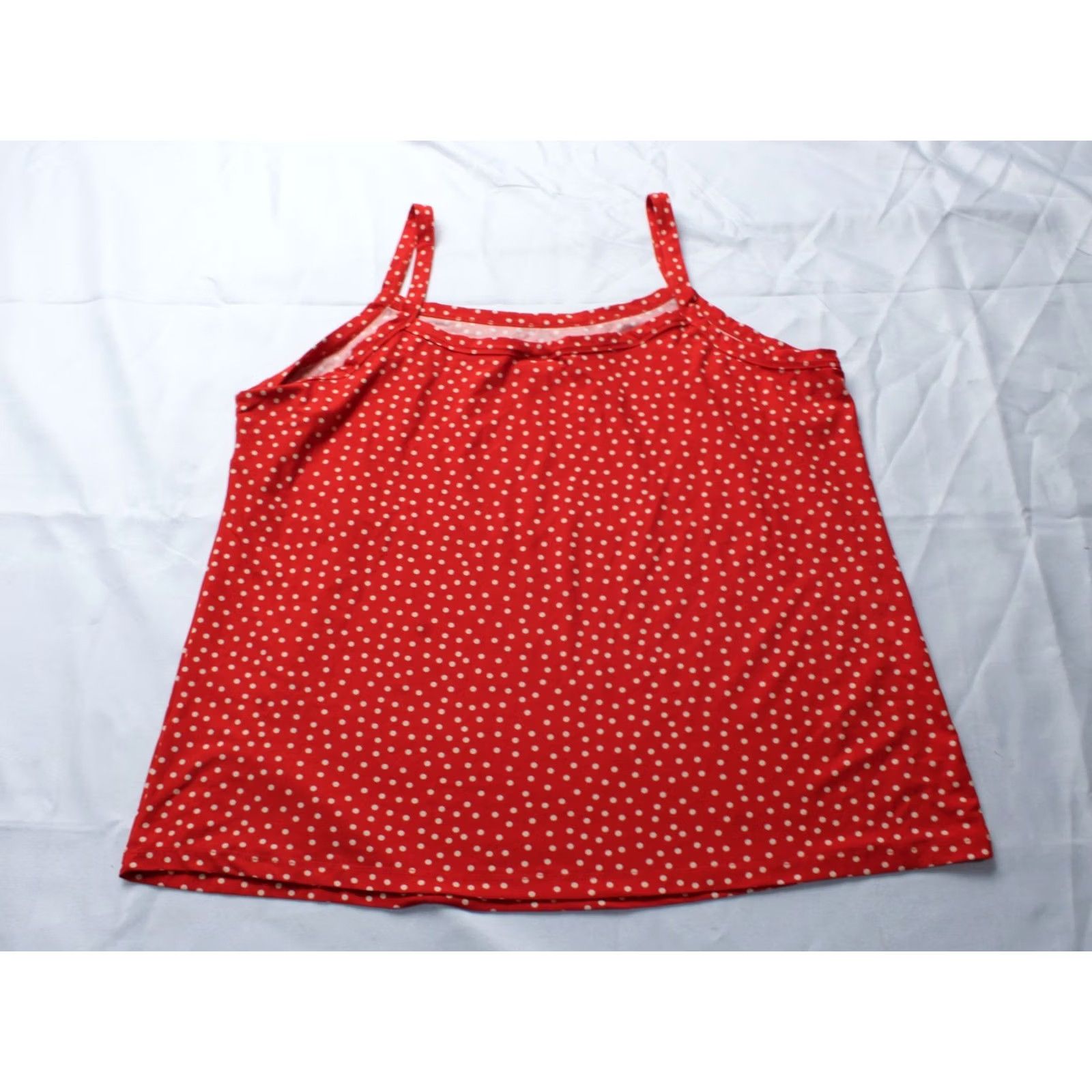 Vintage LuLaRoe Women's Tank Top EH6 Red 2XL Sleeveless Curved Hem Polka Dot Casual Shirt Womens Size XXL / US 16-18 / IT 52-54 - 3 Thumbnail