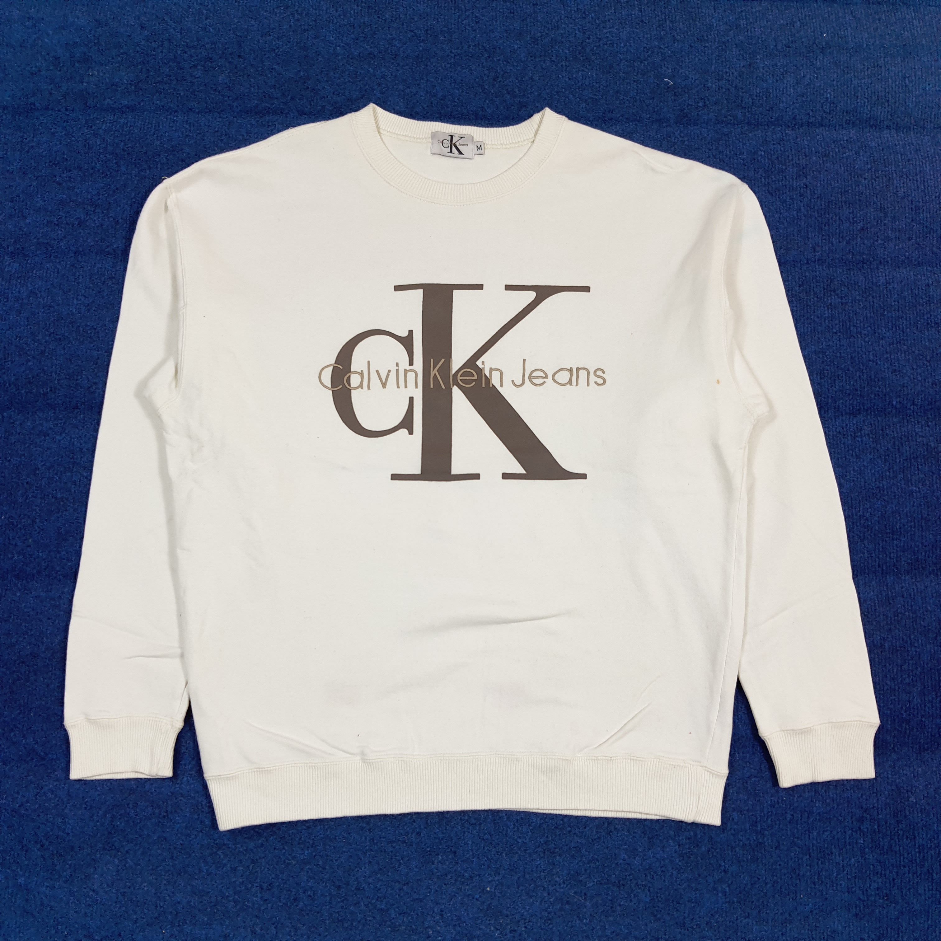 Calvin Klein Vintage Calvin Klein Jeans White Pullover C295N5 Size US M / EU 48-50 / 2 - 1 Thumbnail