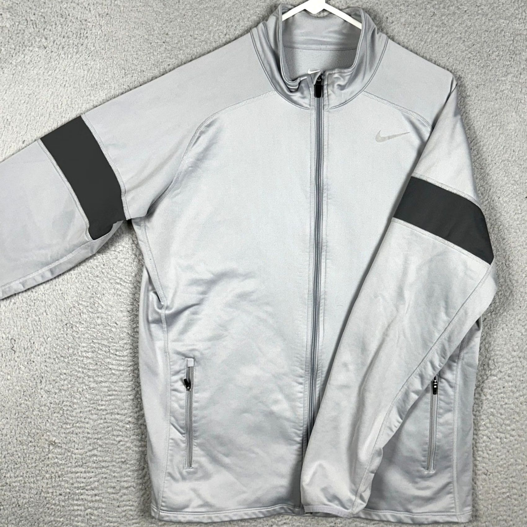 Nike Nike Dri-FIT Jacket Mens L Gray Track Jacket Full Zip Pockets Moisture Wicking Athletic Short/Long Sleeve Size US L / EU 52-54 / 3 - 2 Thumbnail