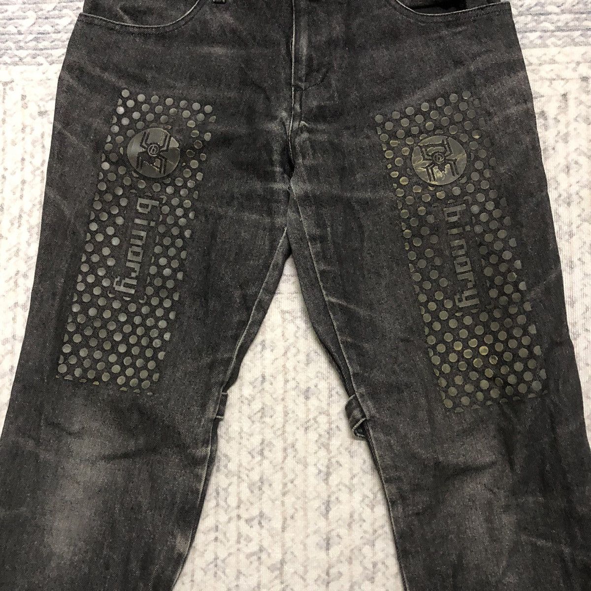 Rare Distressed Japanese Brand Punk Bondage Flare Jeans