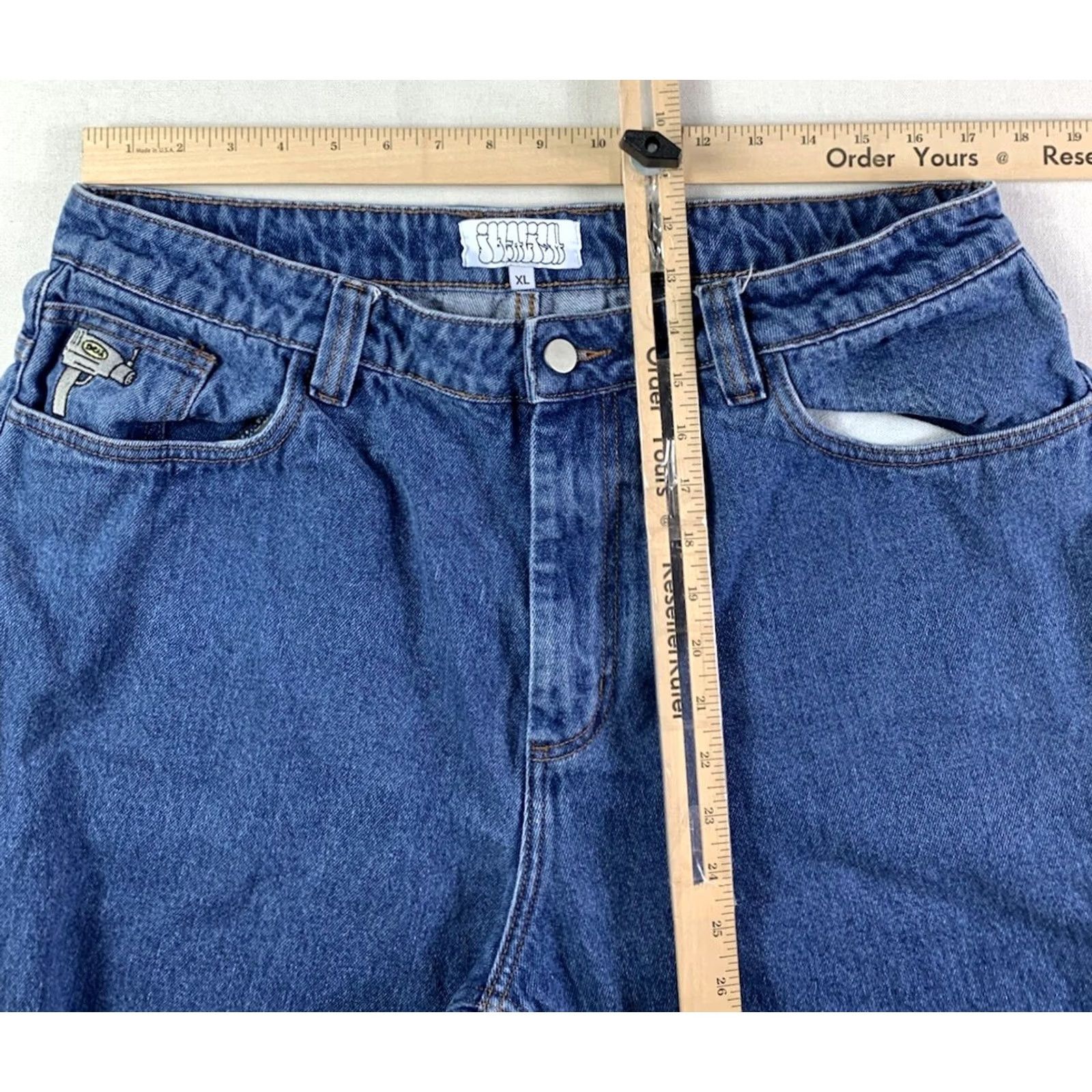 Denime VINTAGE idealism jeans og denim Mens XL Blue Baggy Skater 90s Grunge 36x33 Mens Jeans Size US 36 / EU 52 - 5 Thumbnail
