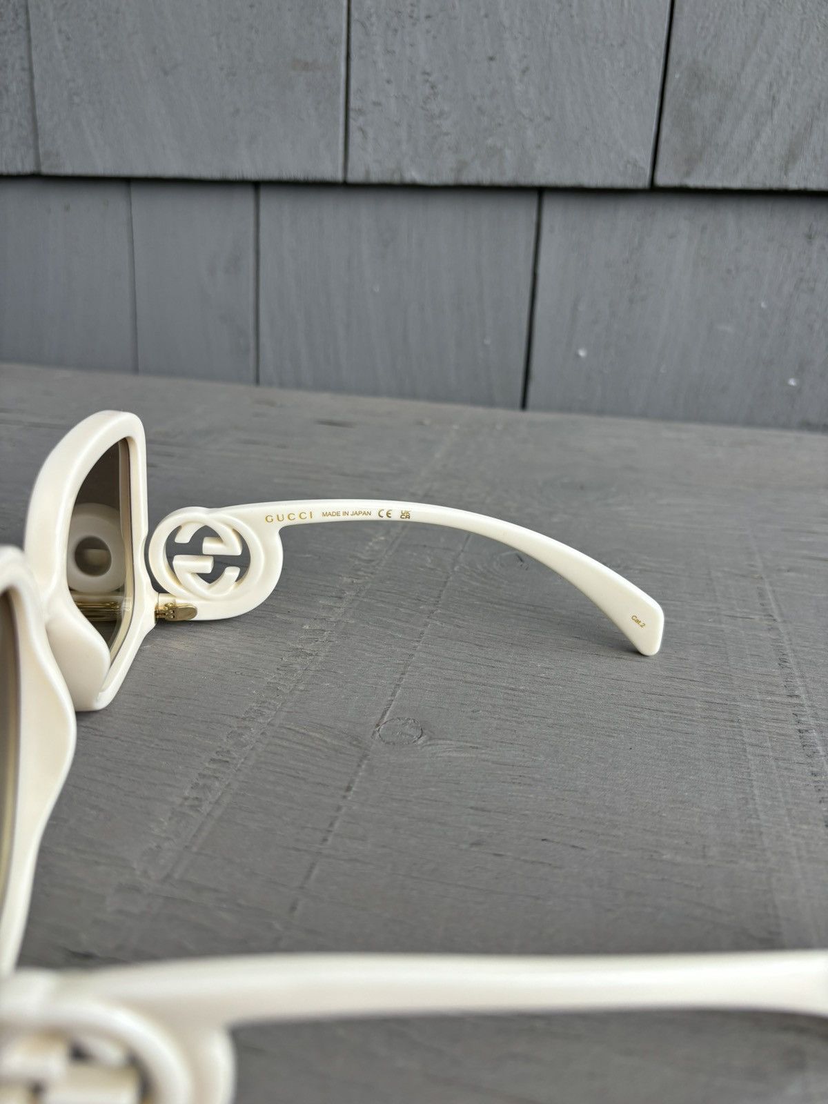 Designer × Gucci Gucci Sunglasses Oversized Offwhite GG1326S Huge Case Y2K Size ONE SIZE - 15 Thumbnail