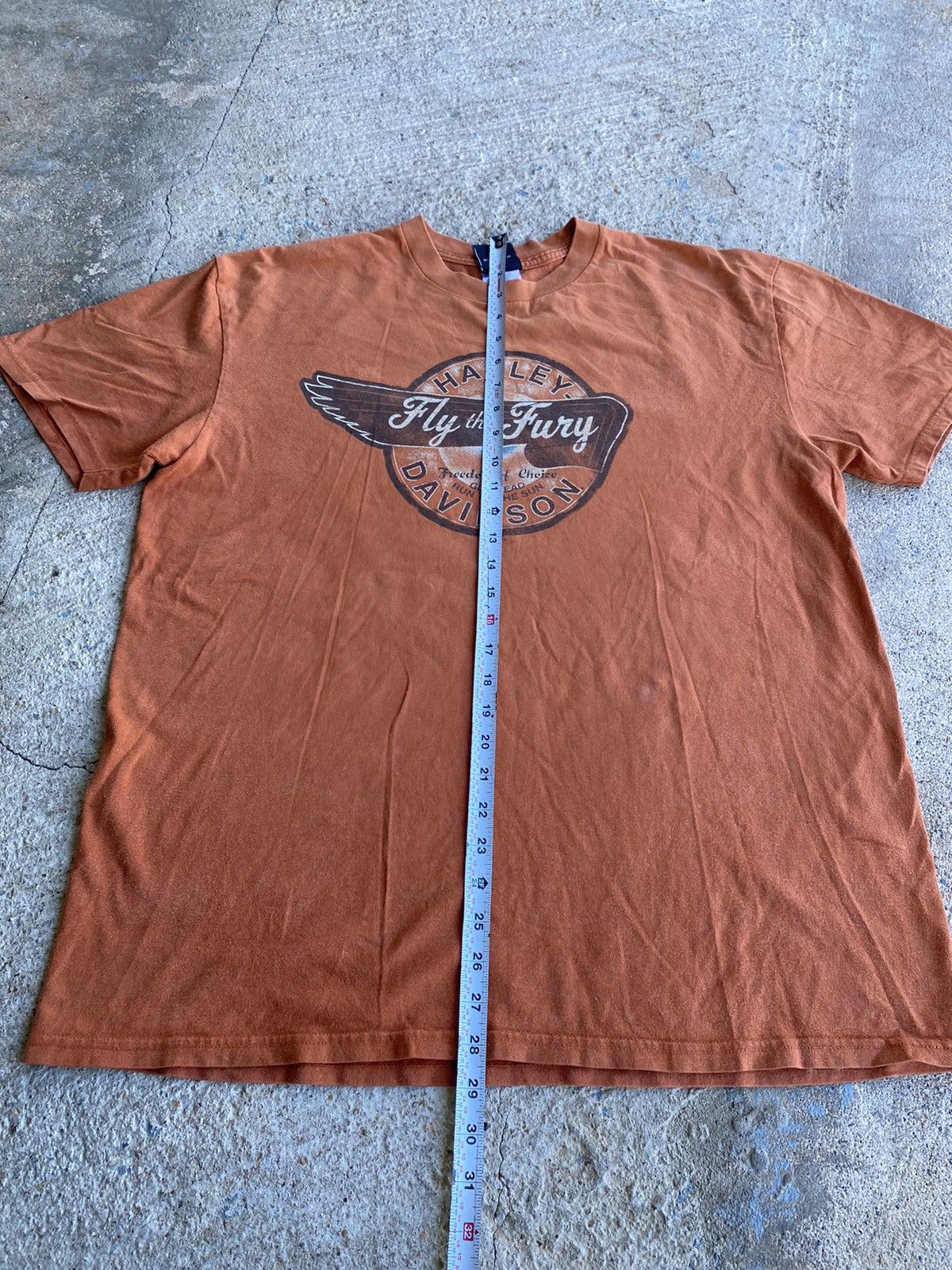 Harley Davidson × Vintage Vintage Y2K Harley Davidson Faded Orange Double Sided Shirt Size US XL / EU 56 / 4 - 6 Thumbnail
