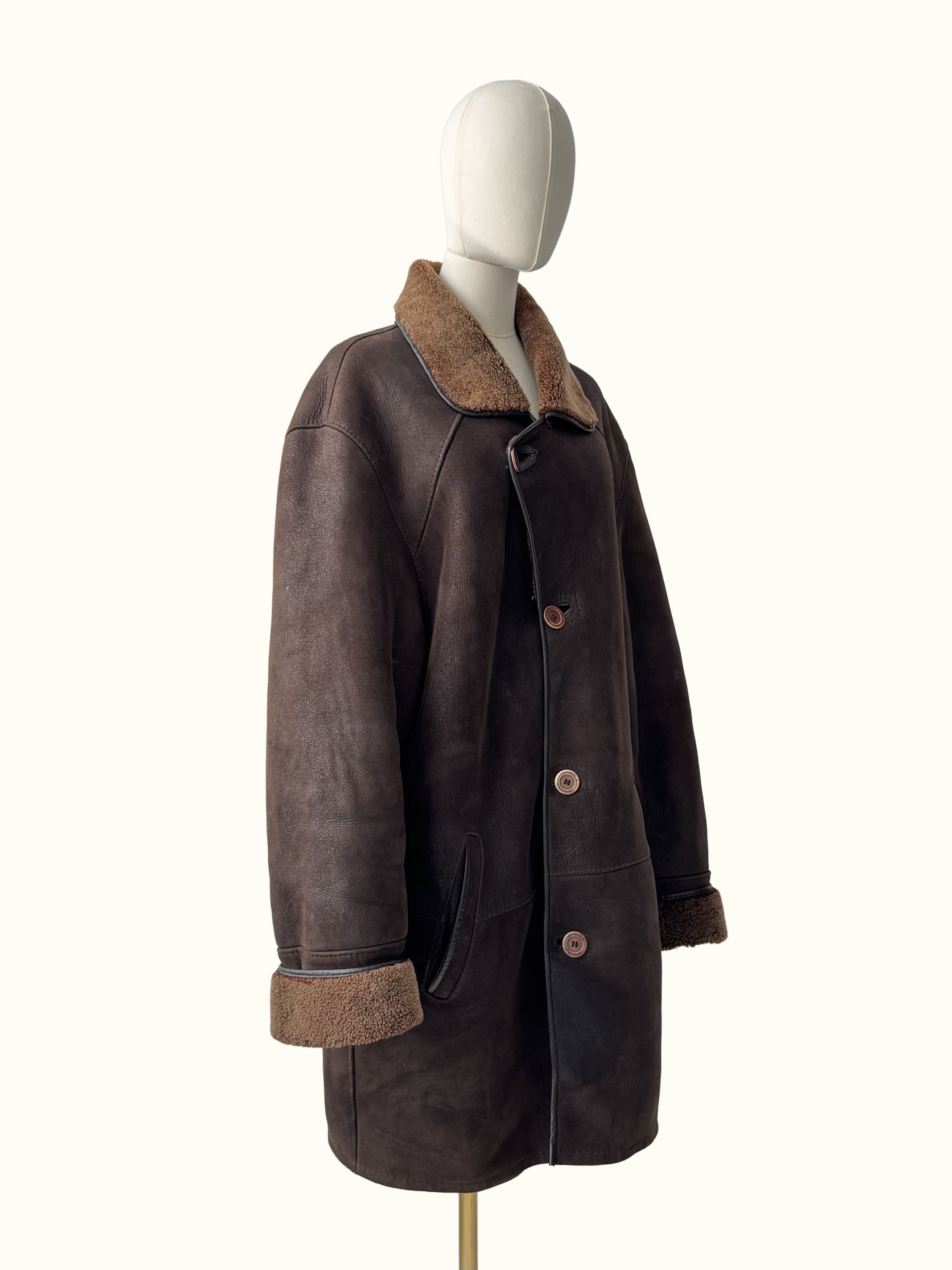 Vintage Vintage Real Sheepskin Coat(B409)E2D15 Size US XXL / EU 58 / 5 - 2 Thumbnail