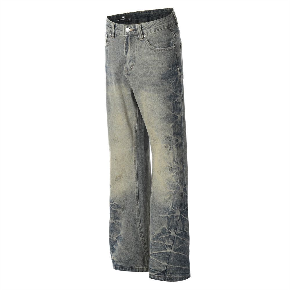 Japanese Brand × Jean Men's washed loose wide-leg punk distressed bootcut jeans Size US 32 / EU 48 - 2 Thumbnail