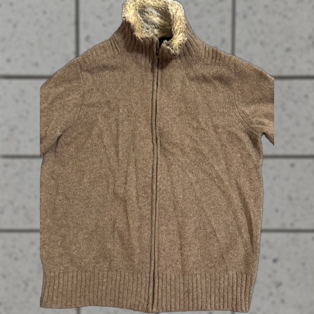 Eddie Bauer Eddie Bauer Women's XL Wool Alpaca Full Zip Sweater Jacket Fur Trim Mock Neck Brown Solid Size XL / US 12-14 / IT 48-50 - 1 Thumbnail