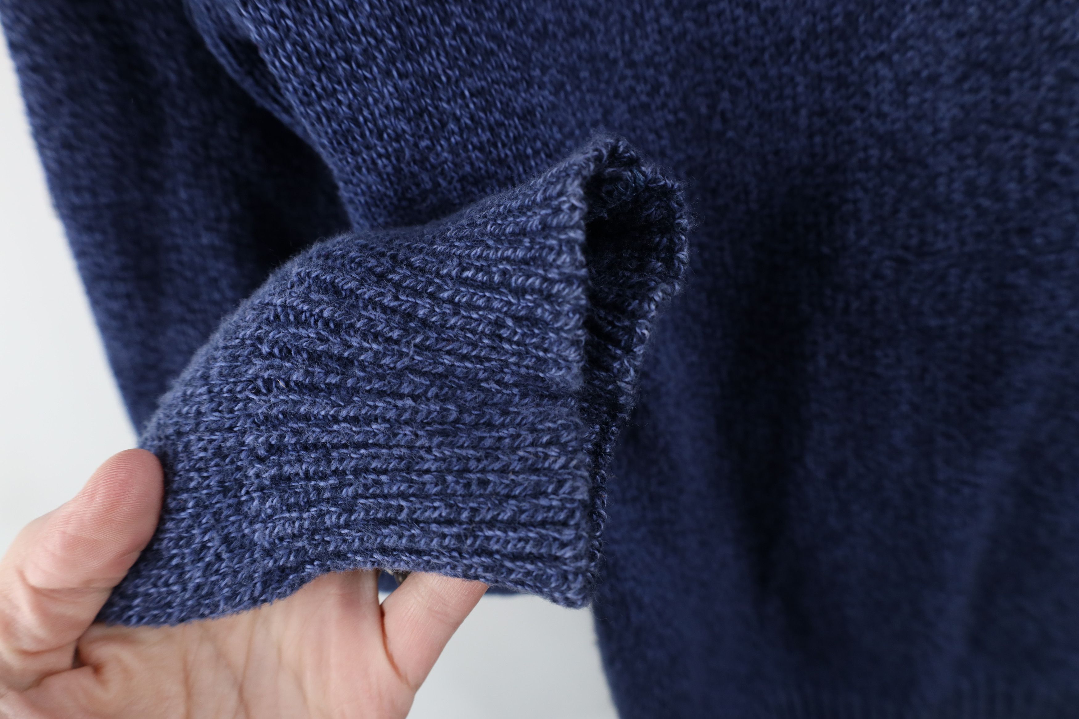 Lands' End × Vintage Vintage 90s Lands End Cotton Knit Henley Sweater Blue USA Size US M / EU 48-50 / 2 - 7 Thumbnail