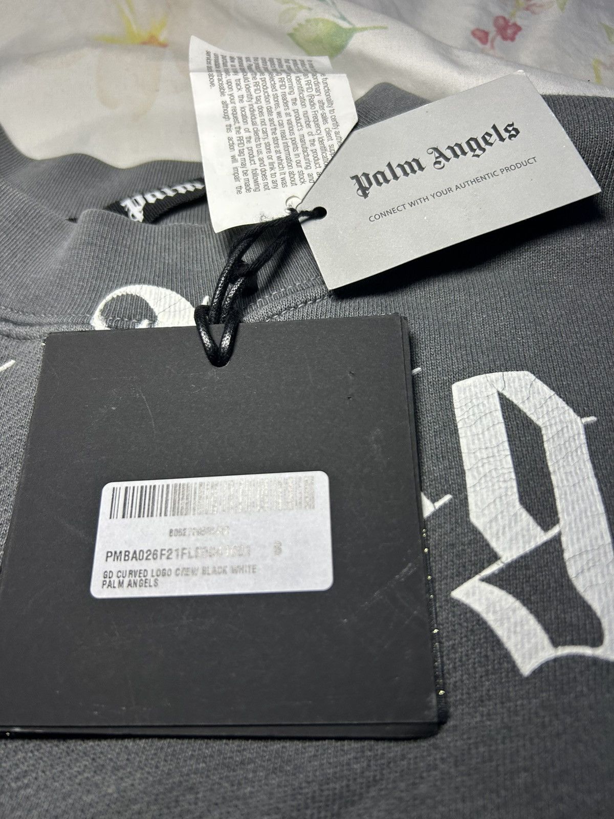 Palm Angels Palm Angels GD Curved Logo Crew Gray Size US S / EU 44-46 / 1 - 3 Thumbnail