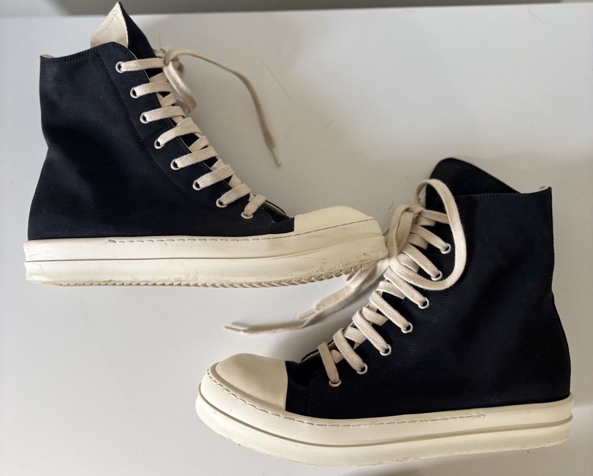 Rick Owens Rick Owens DRKSHDW Fogachine Cotton Nylon High 'Black Milk' Size US 7 / EU 40 - 1 Thumbnail