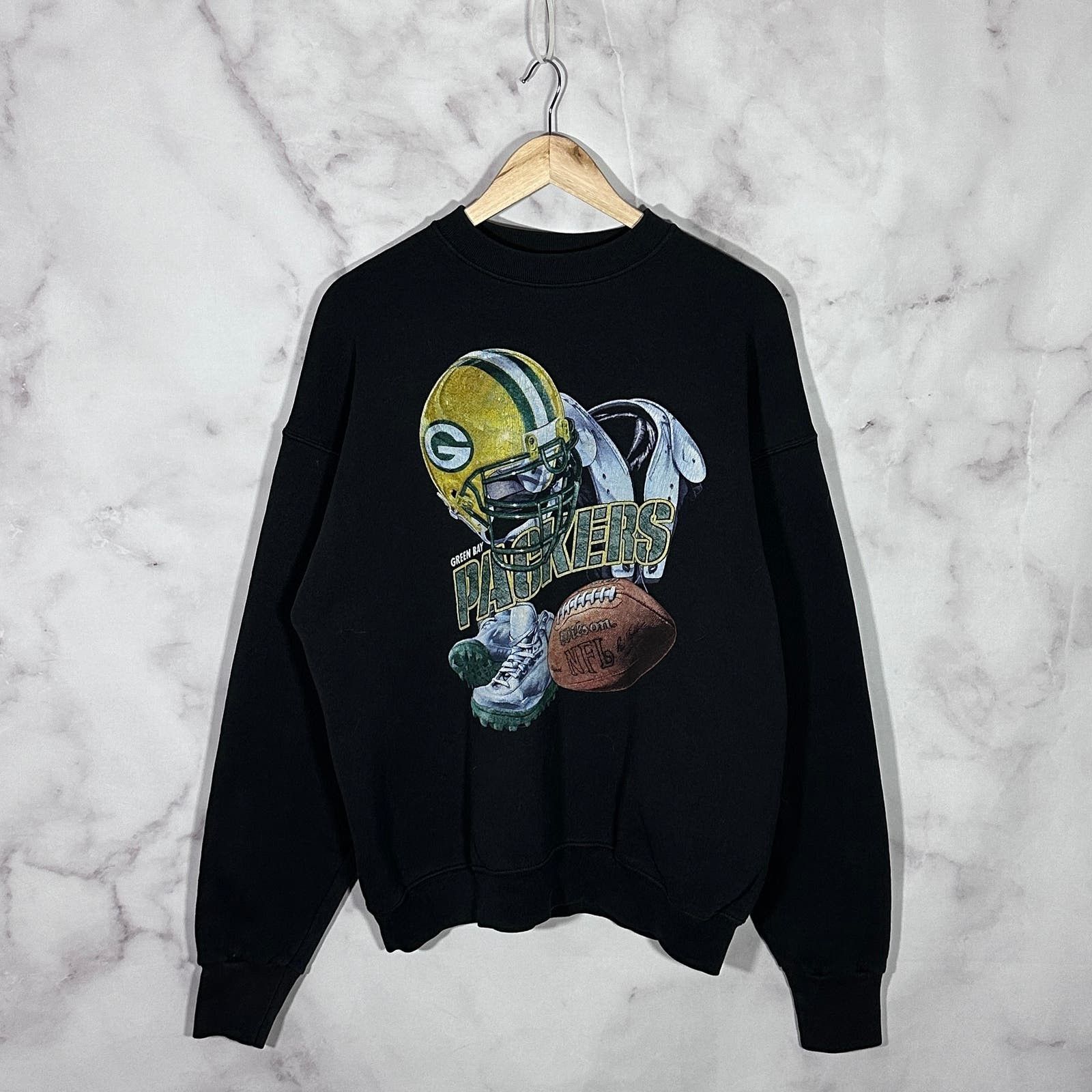 NFL Packers Graphic Black Crewneck Size US XL / EU 56 / 4 - 1 Thumbnail