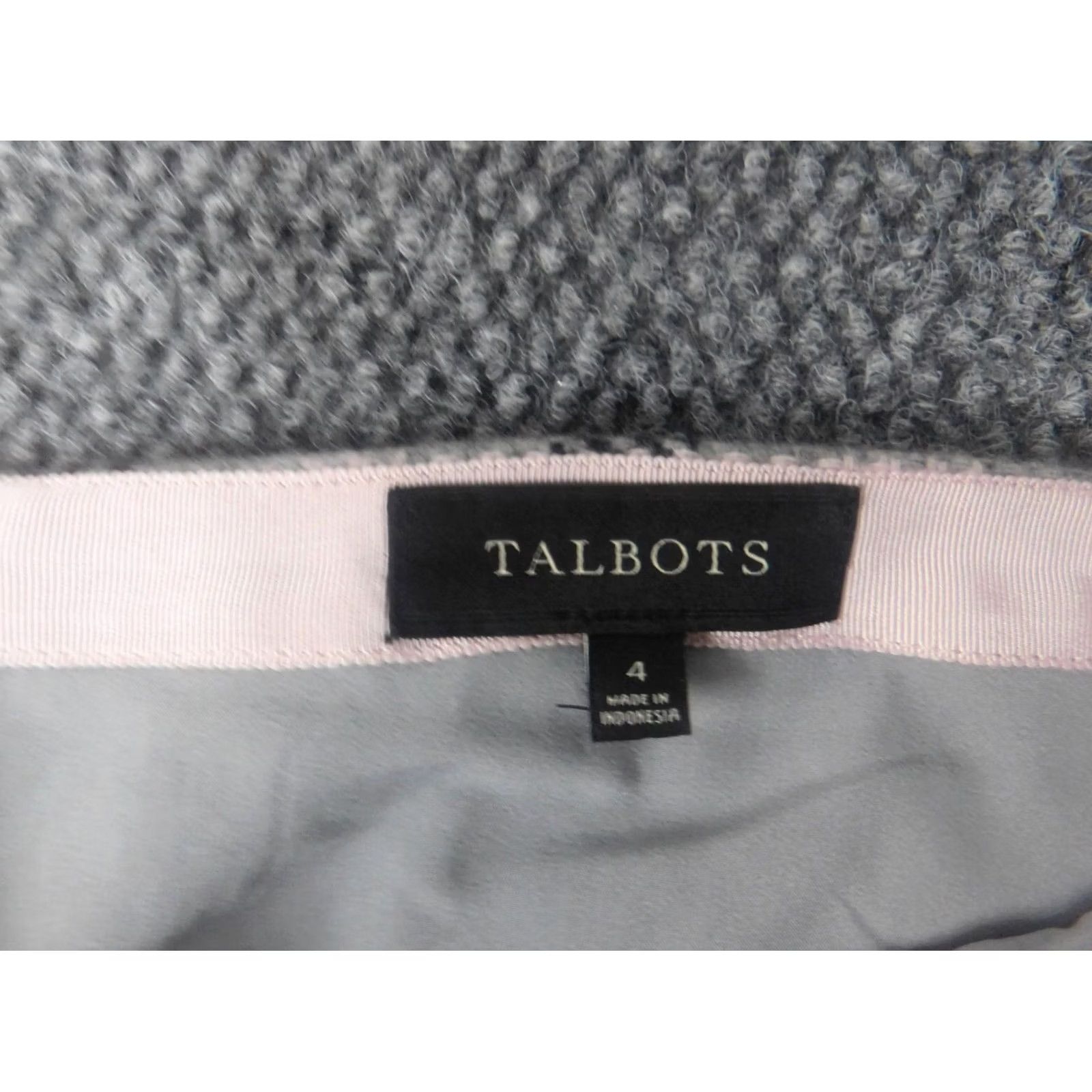 Talbots Talbots Skirt A-Line Womens Picasso Gray 4 Petite Knit Zipper Knee Length Plaid Lined Zip Baggy? Size 27" / US 4 / IT 40 - 4 Thumbnail