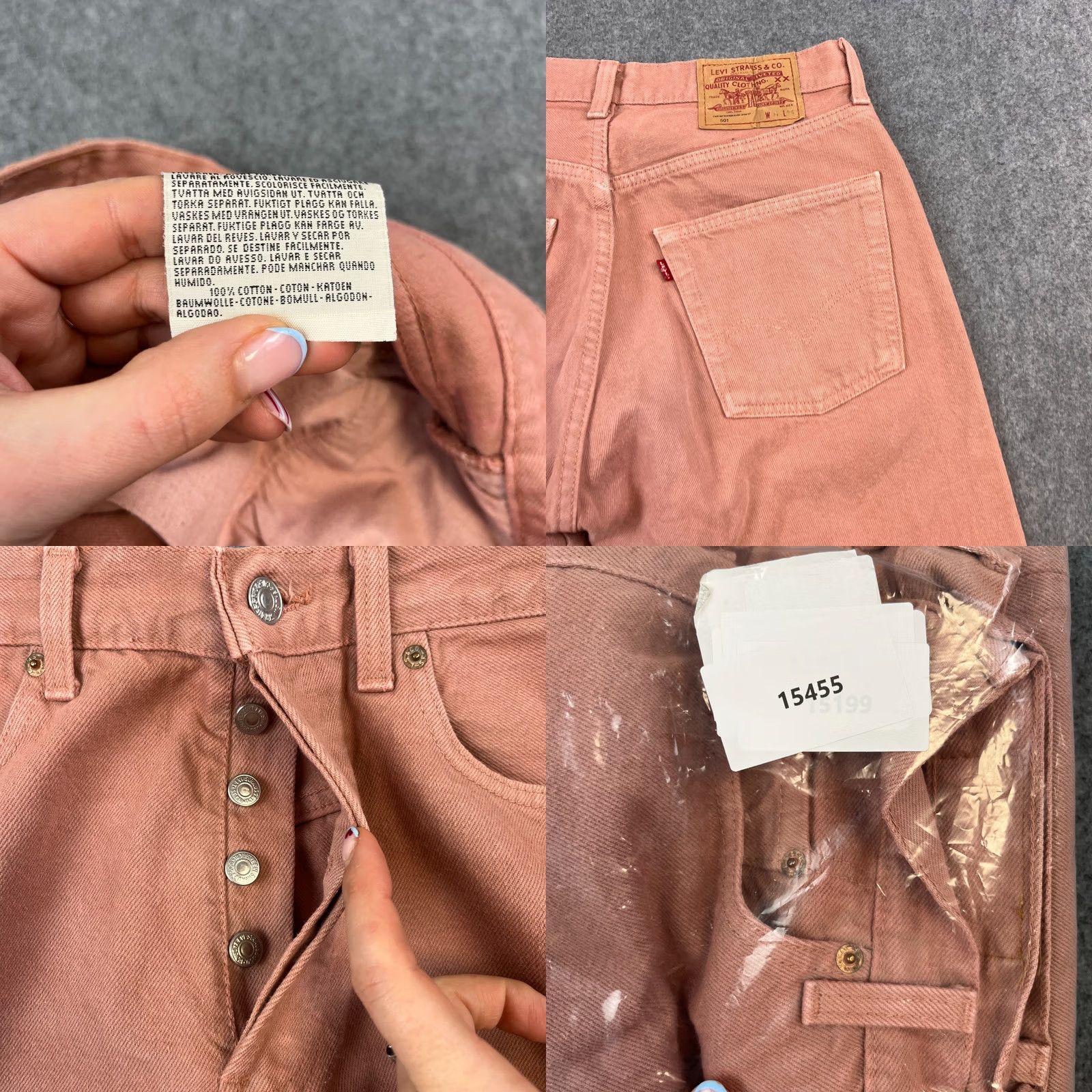 Levi's VINTAGE Levi's 501 Jeans Straight 30 30 UK 10 Salmon Pink 90s UK Made Men's Jeans 30 in Denim 5-Pocket Design Slimming Regular Fit Womens? Size US 30 / EU 46 - 8 Thumbnail