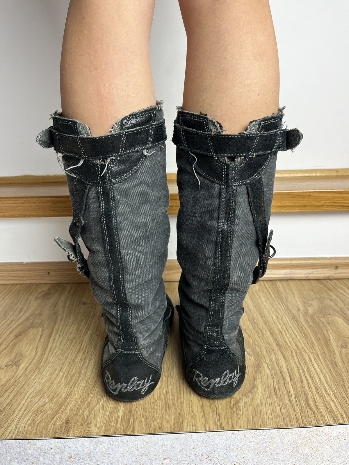 Replay REPLAY VINTAGE Moto Biker High Trainers MOTORCYCLE Boxer Size US 8 / IT 38 - 4 Thumbnail