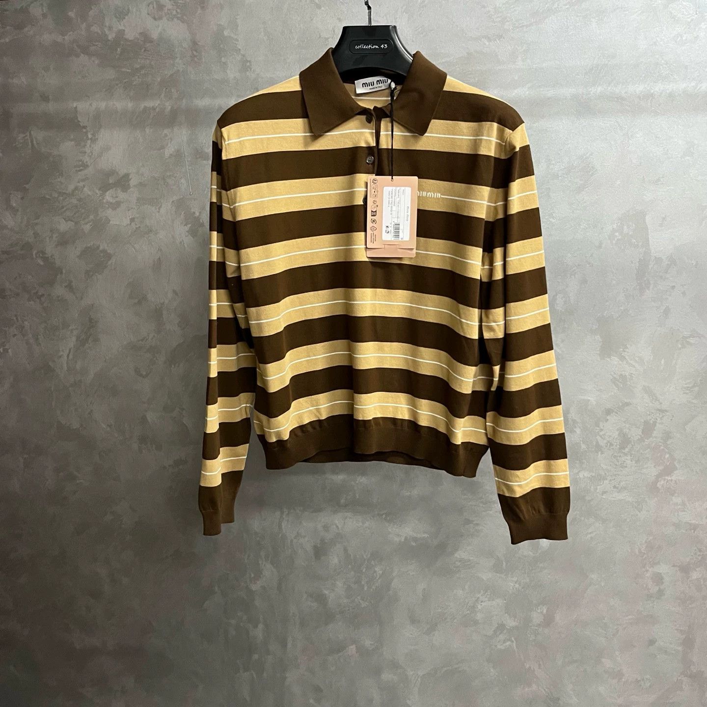 Miu Miu Miu Miu 2025 Cocoa Brown Cotton Polo Size M / US 6-8 / IT 42-44 - 1 Thumbnail